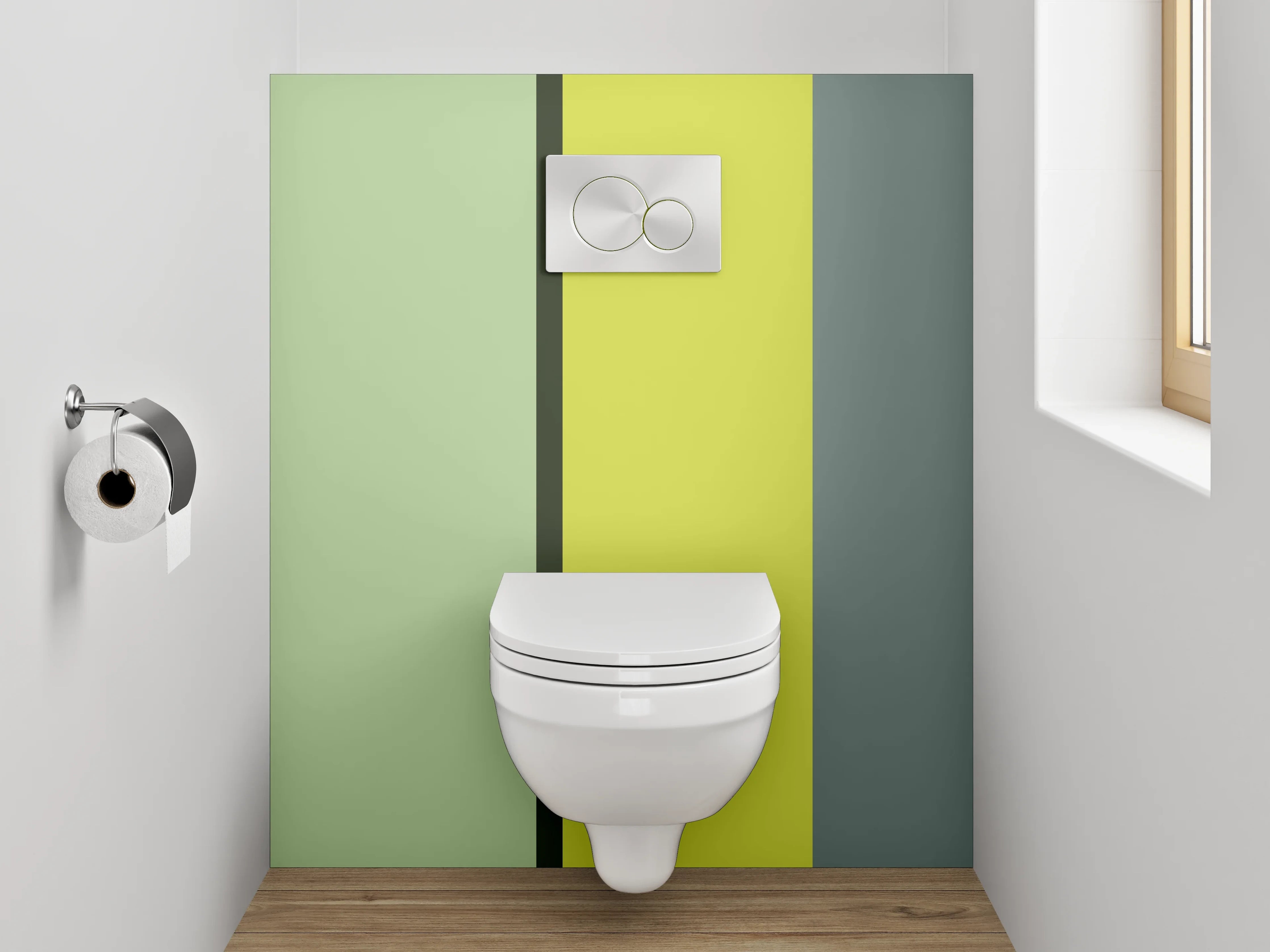 WC-Rückwand - Modernes abstraktes Farbstreifen-Design