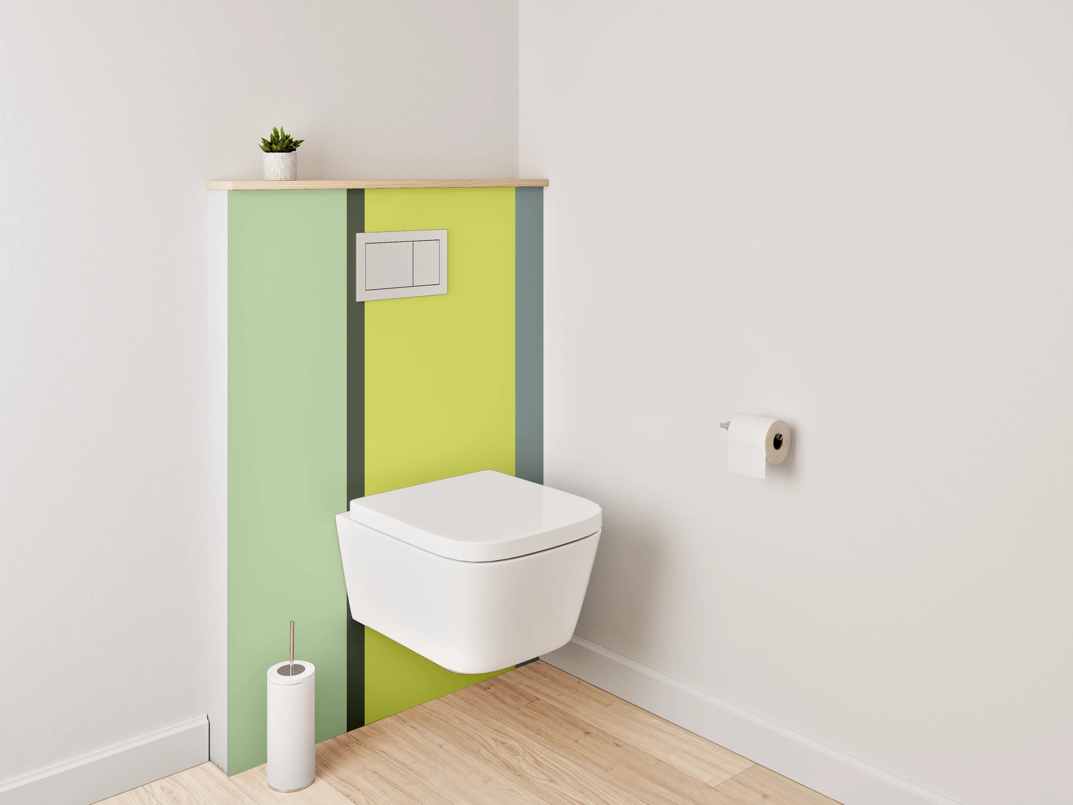 WC-Rückwand - Modernes abstraktes Farbstreifen-Design
