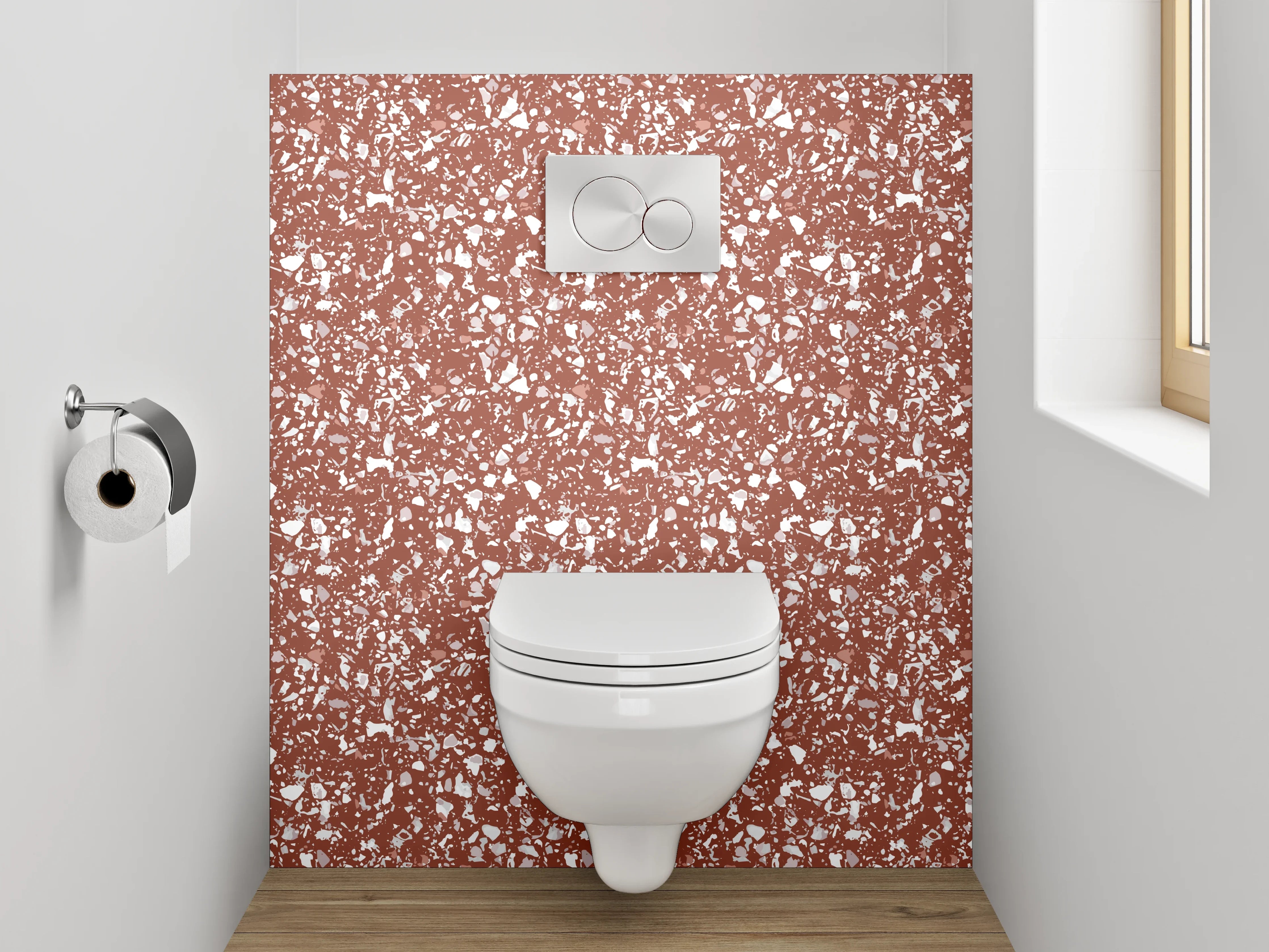 WC-Rückwand - Modernes abstraktes Muster in Rosa