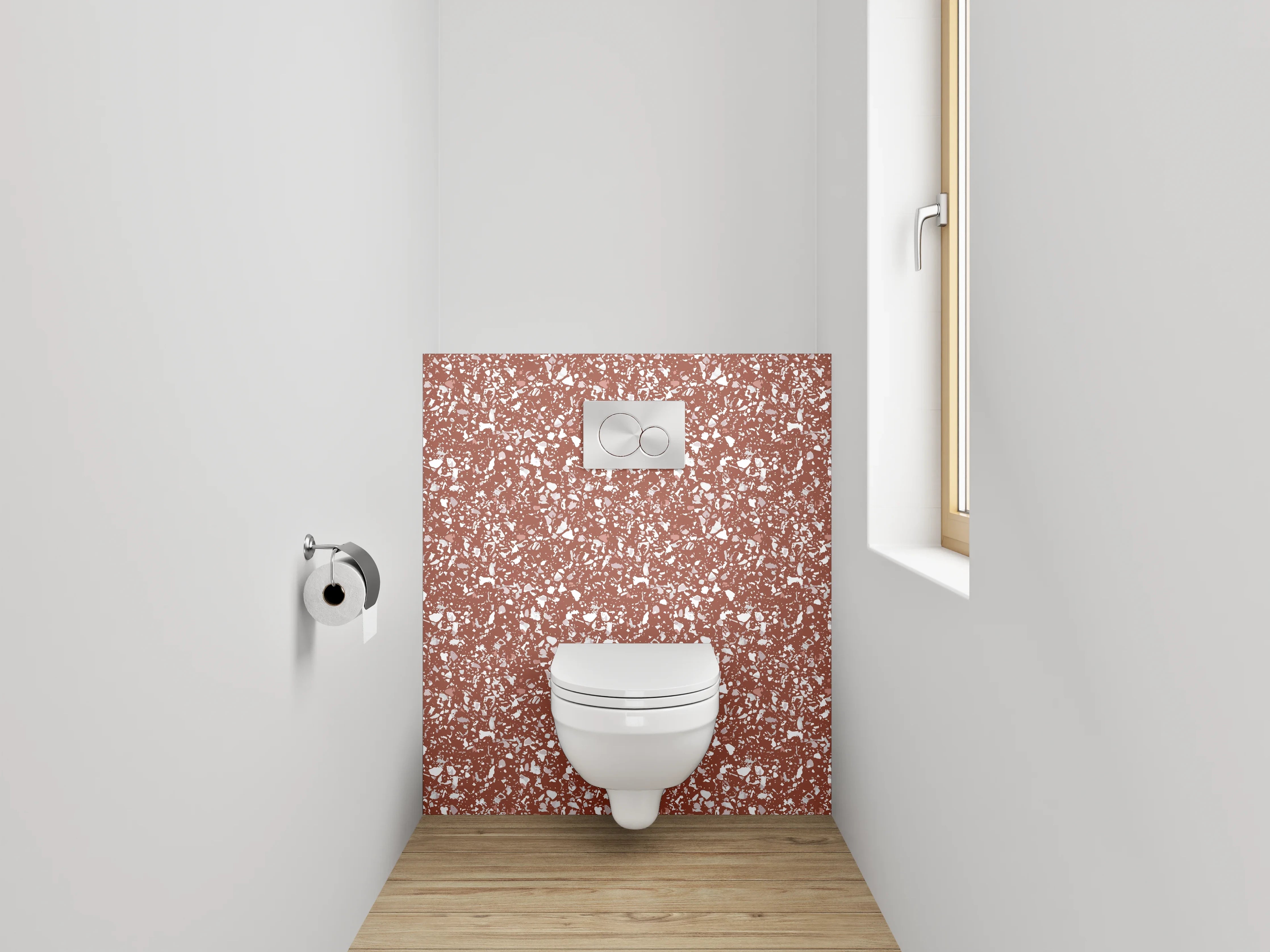 WC-Rückwand - Modernes abstraktes Muster in Rosa