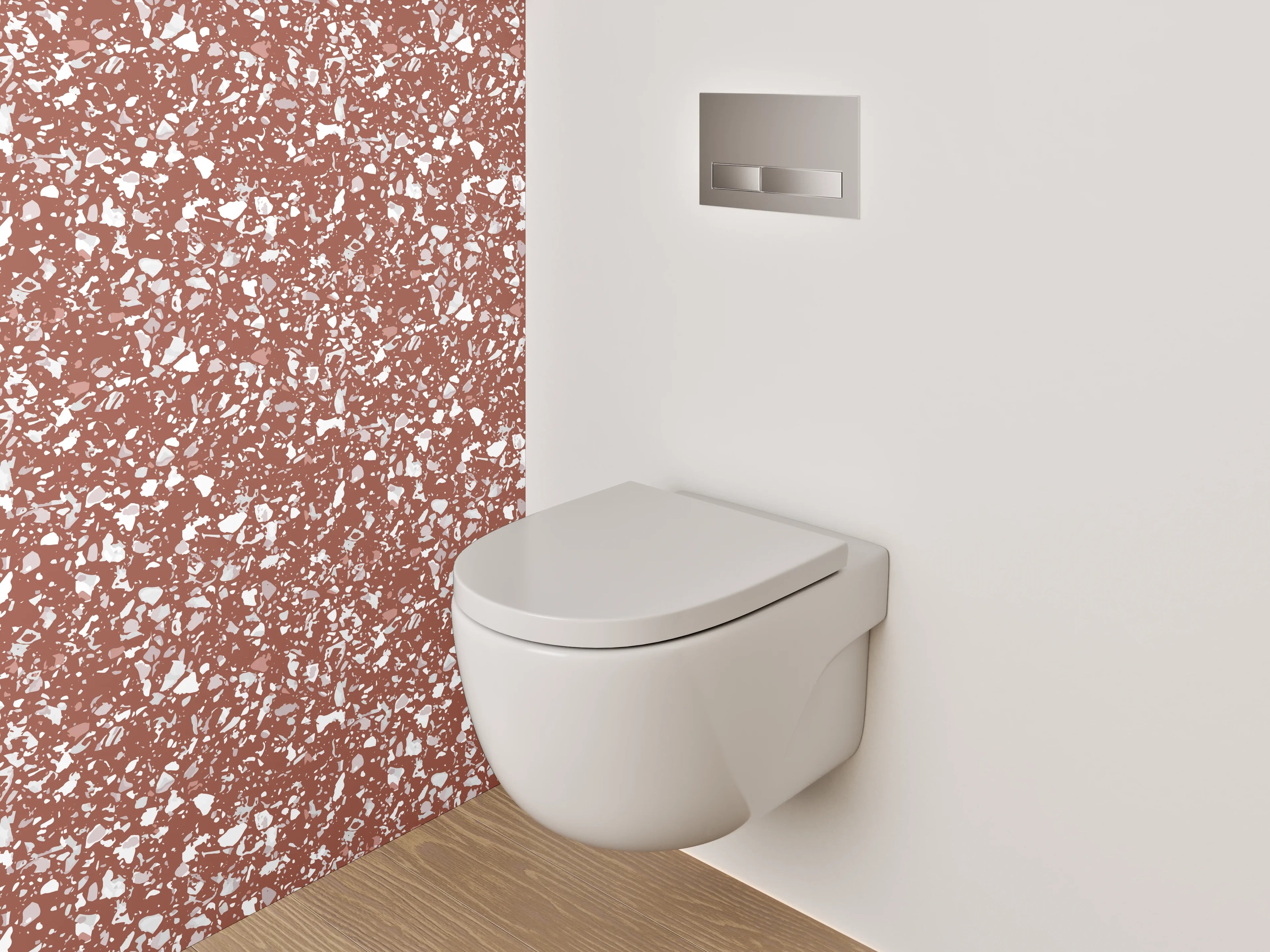 WC-Rückwand - Modernes abstraktes Muster in Rosa