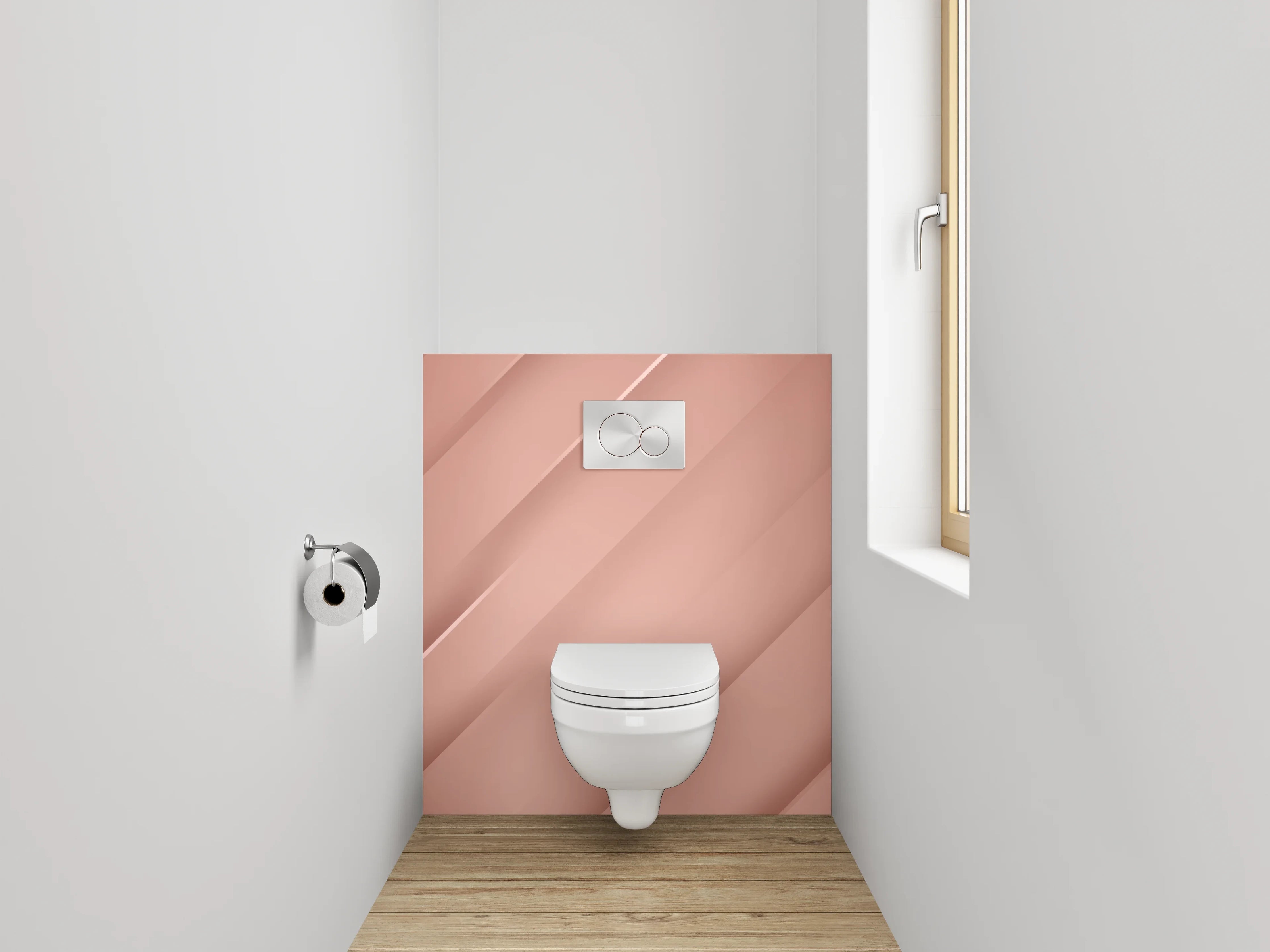 WC-Rückwand - Modernes abstraktes Roségold Design