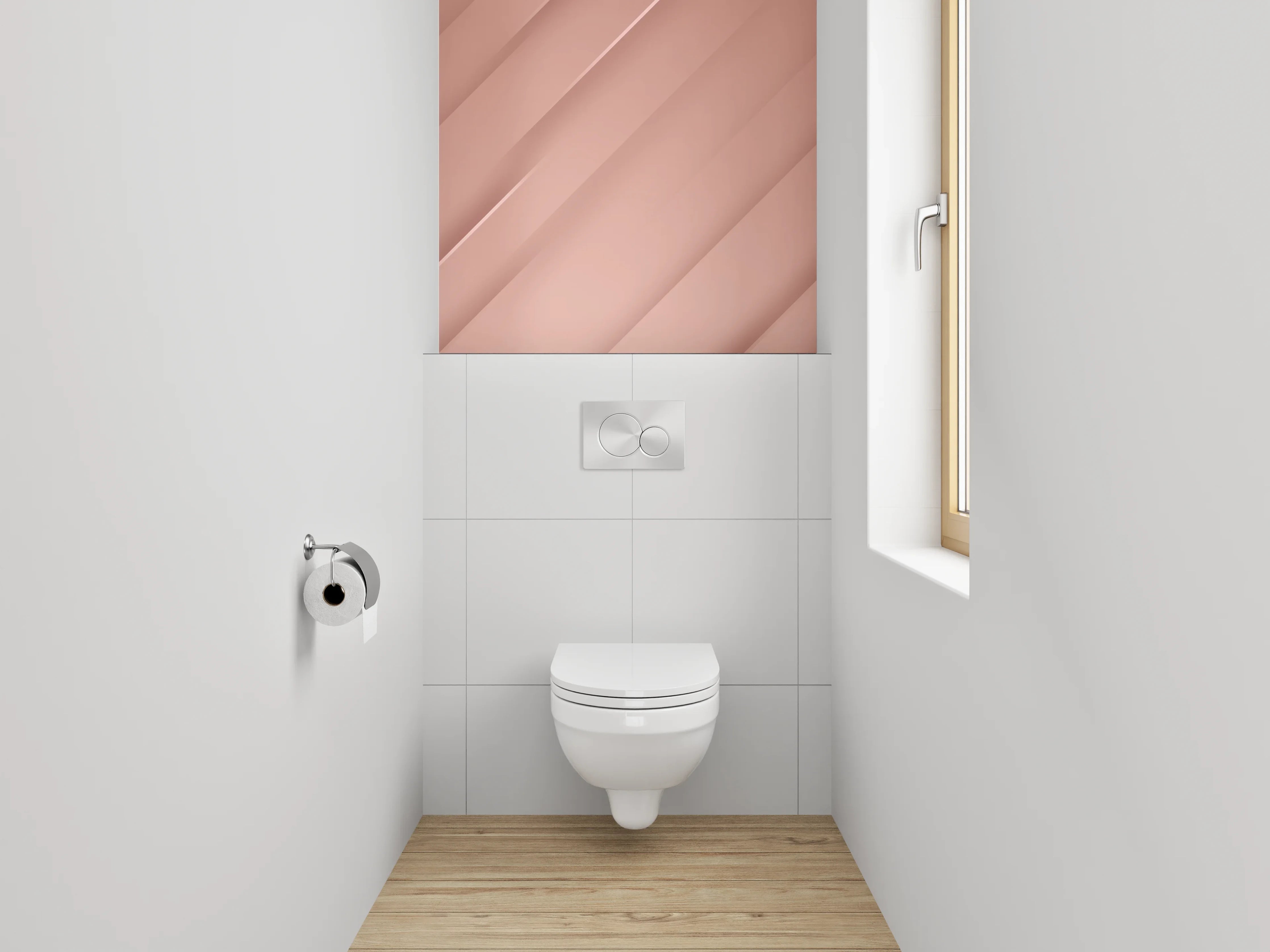 WC-Rückwand - Modernes abstraktes Roségold Design