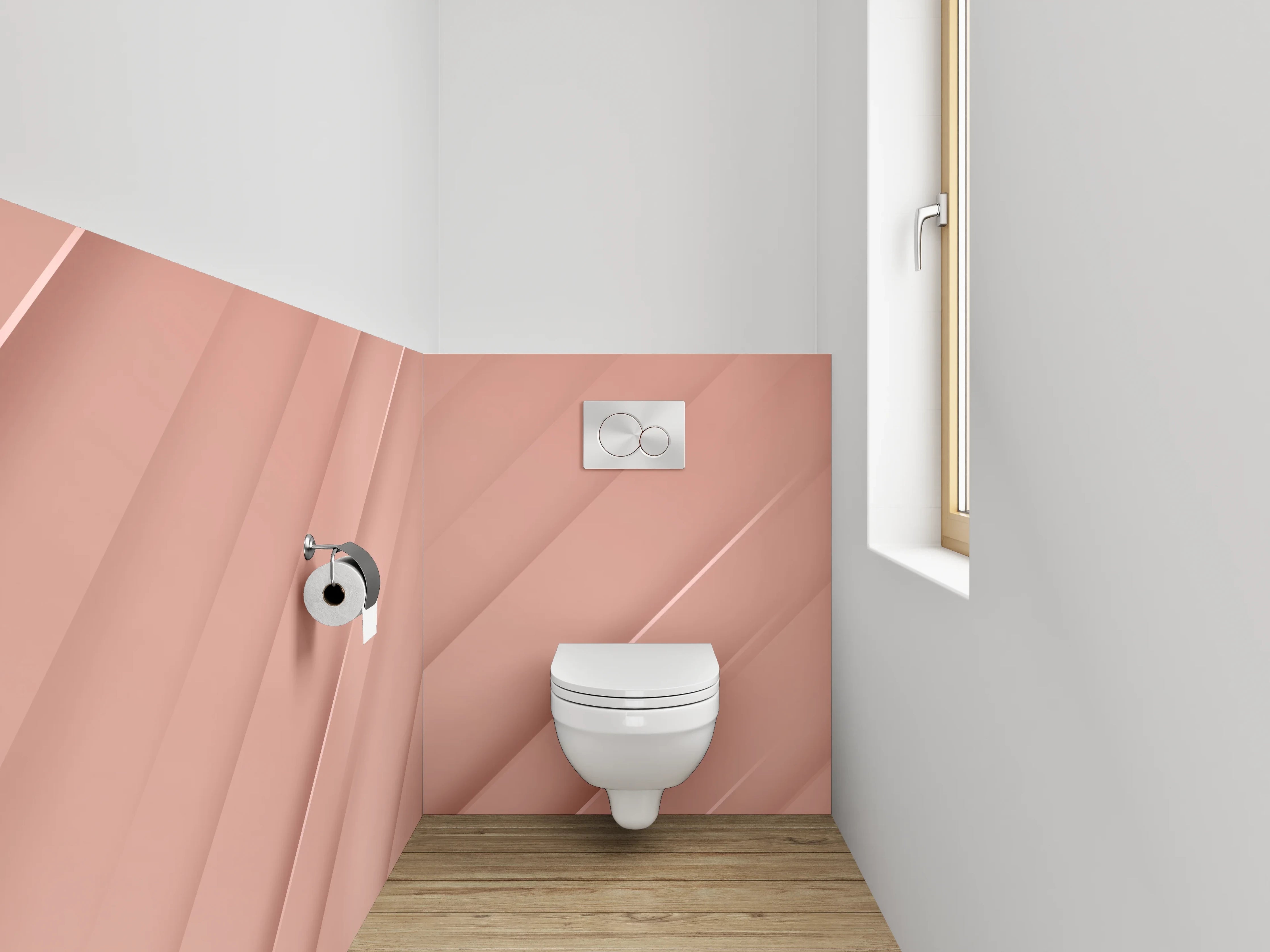 WC-Rückwand - Modernes abstraktes Roségold Design