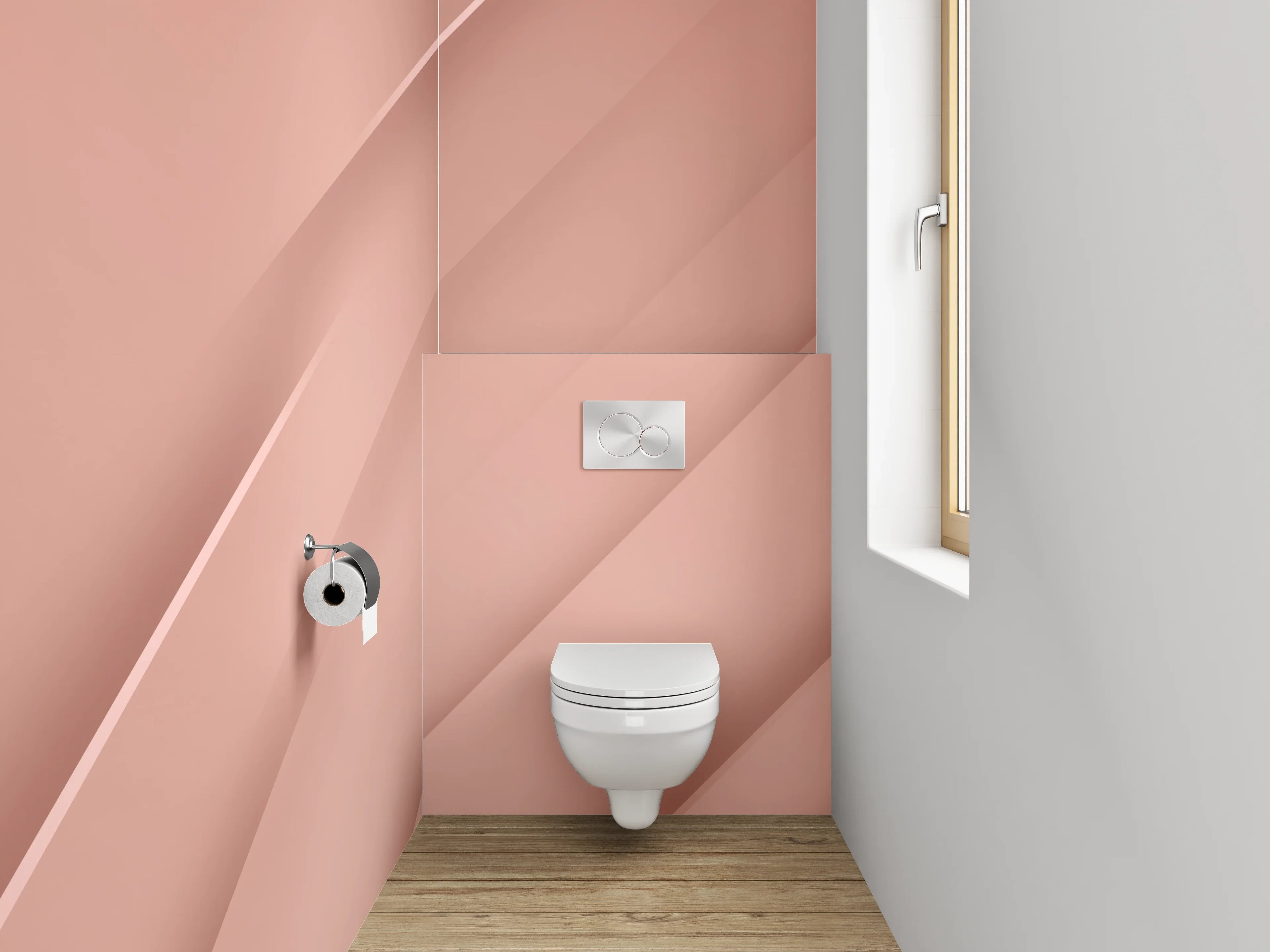 WC-Rückwand - Modernes abstraktes Roségold Design