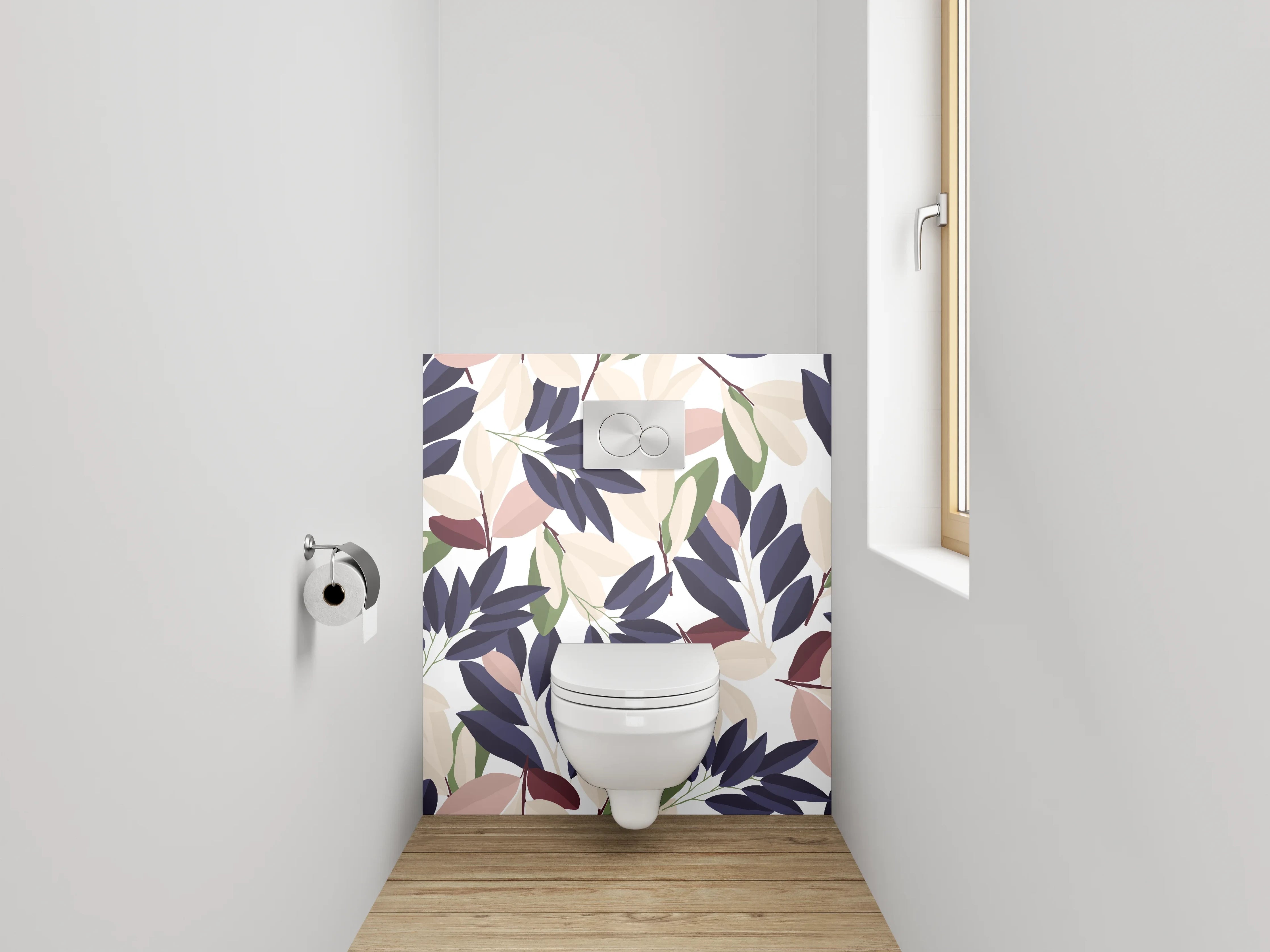 WC-Rückwand - Modernes florales Muster Pastell