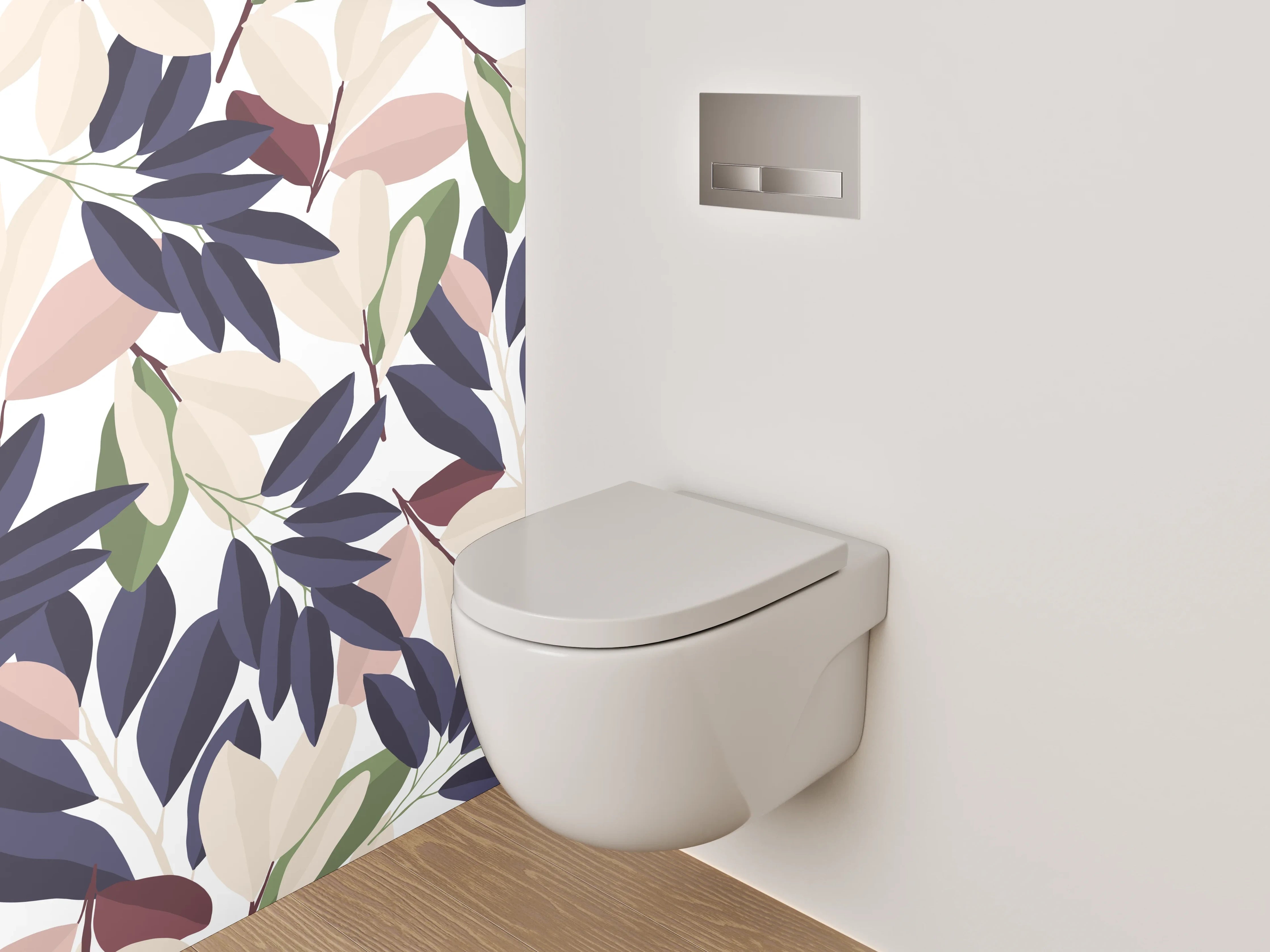 WC-Rückwand - Modernes florales Muster Pastell