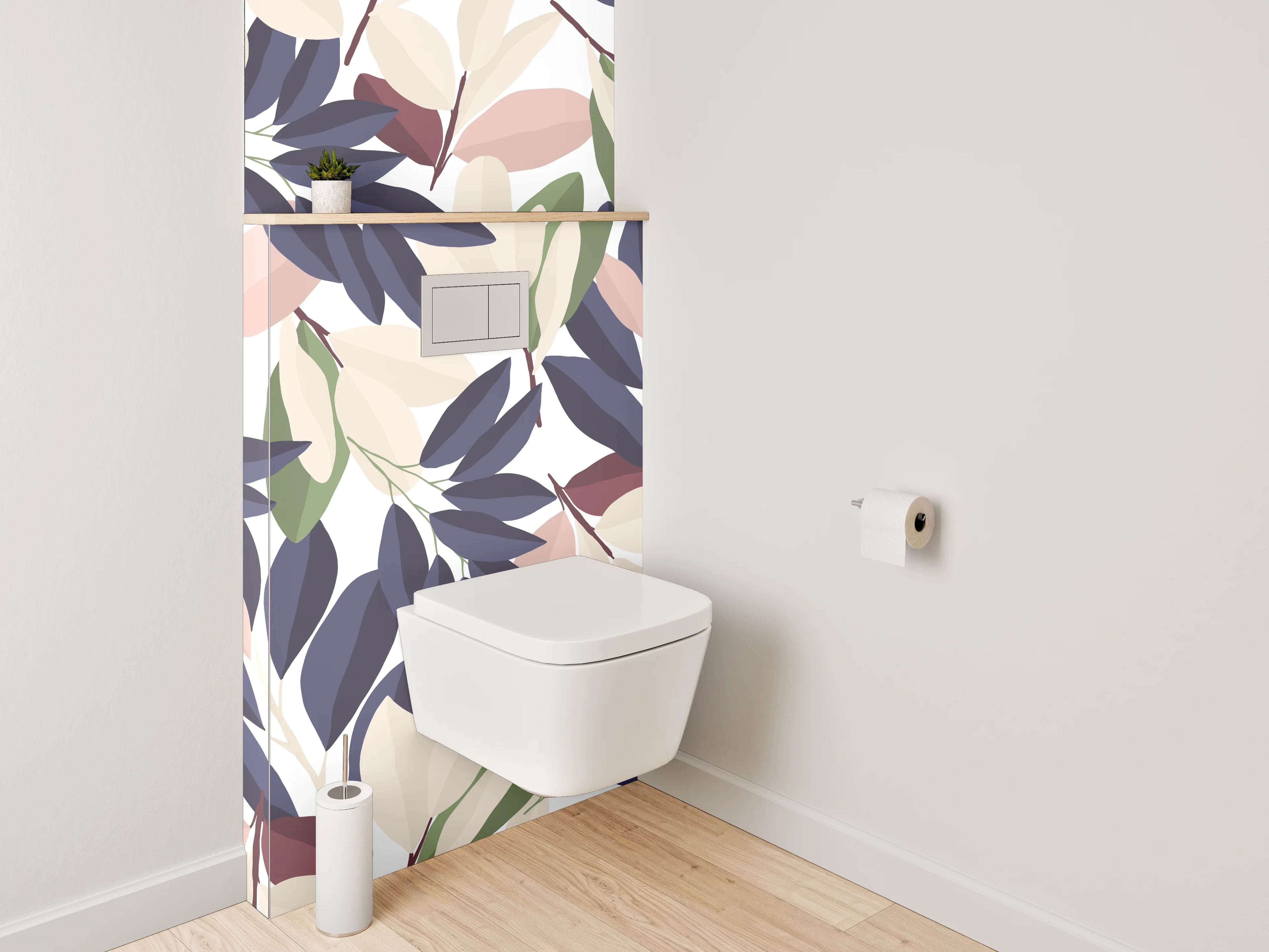 WC-Rückwand - Modernes florales Muster Pastell