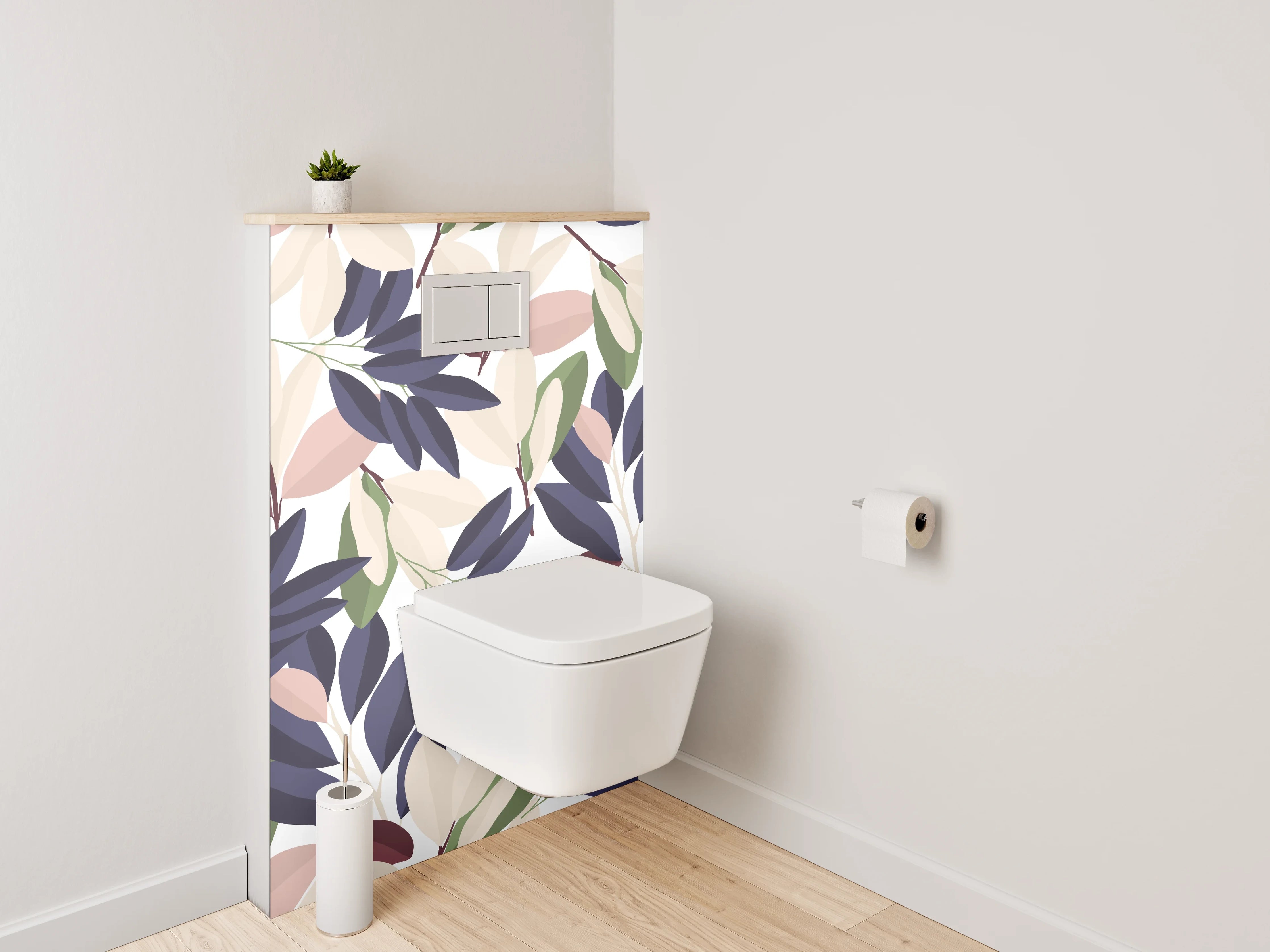 WC-Rückwand - Modernes florales Muster Pastell