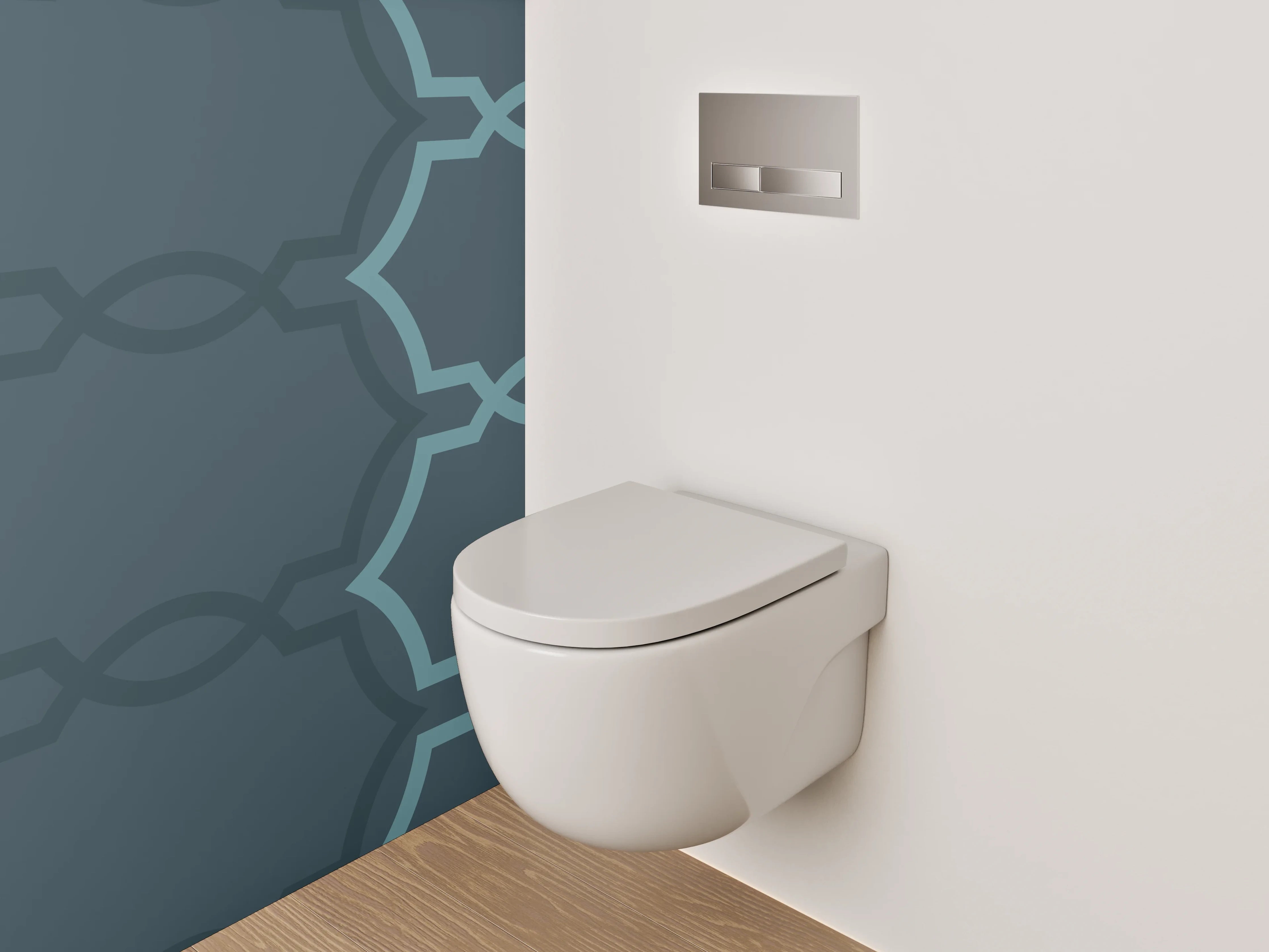 WC-Rückwand - Modernes geometrisches Muster Dunkelblau
