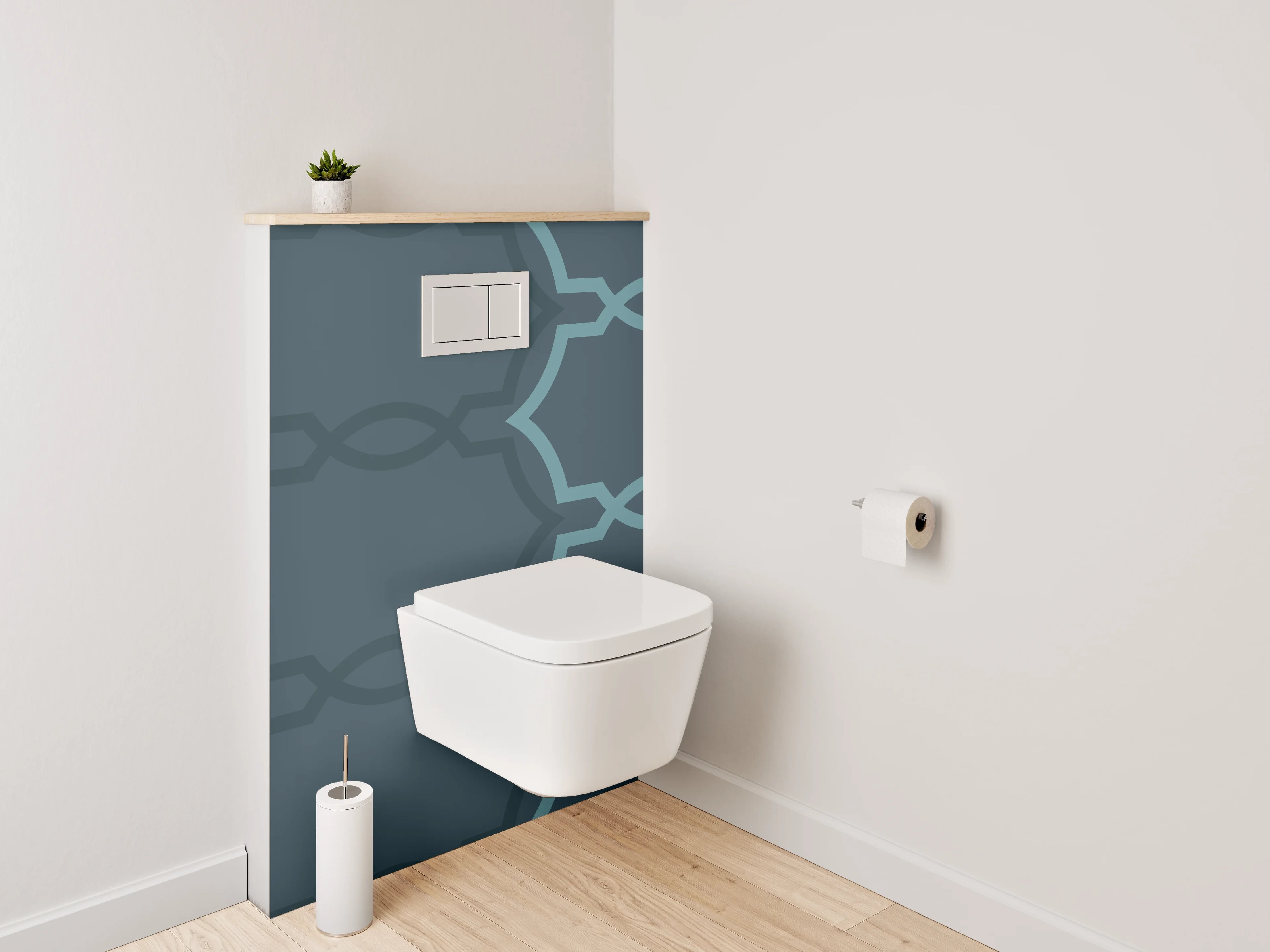 WC-Rückwand - Modernes geometrisches Muster Dunkelblau