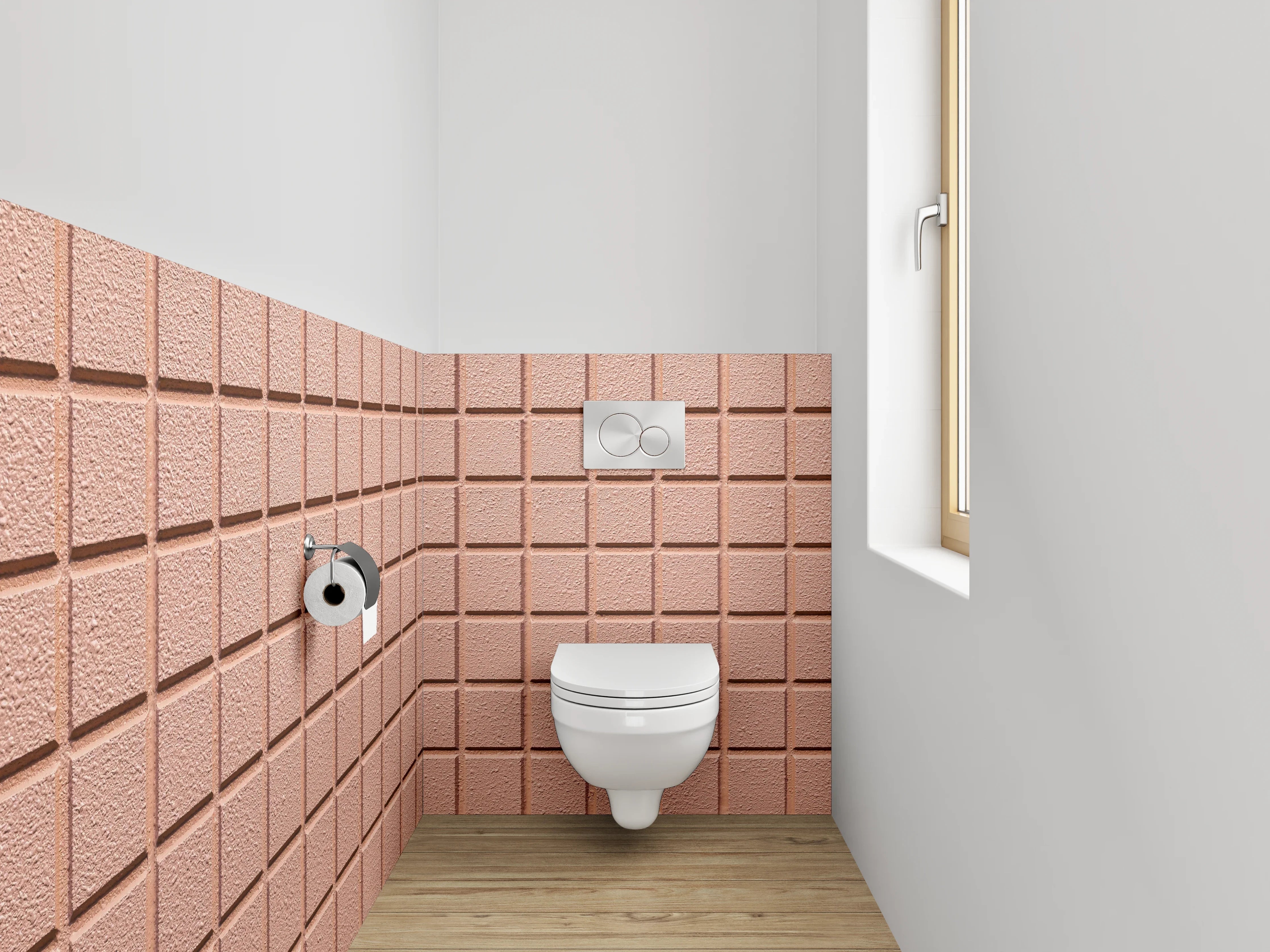 WC-Rückwand - Modernes rosa Fliesenmuster