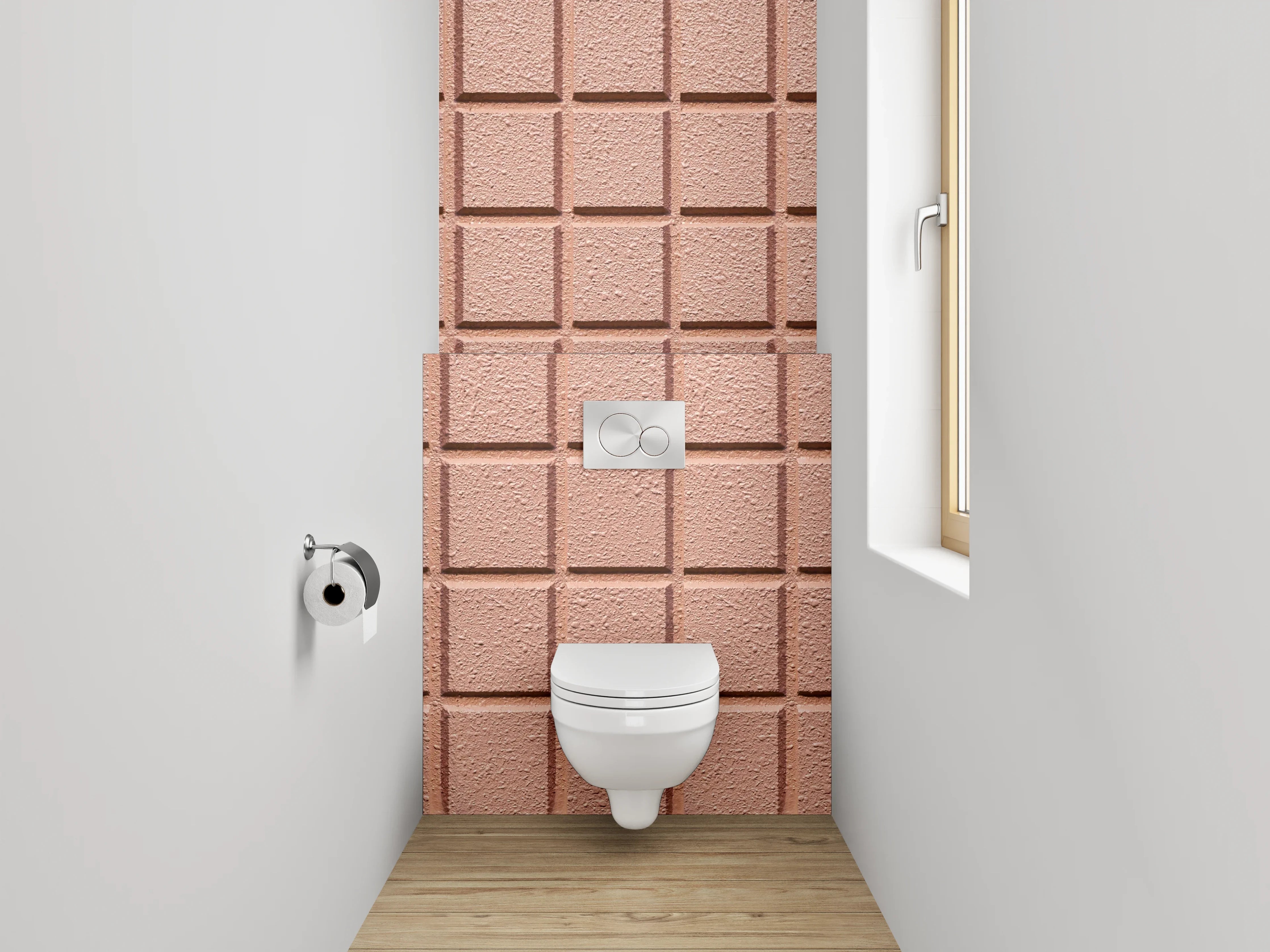 WC-Rückwand - Modernes rosa Fliesenmuster
