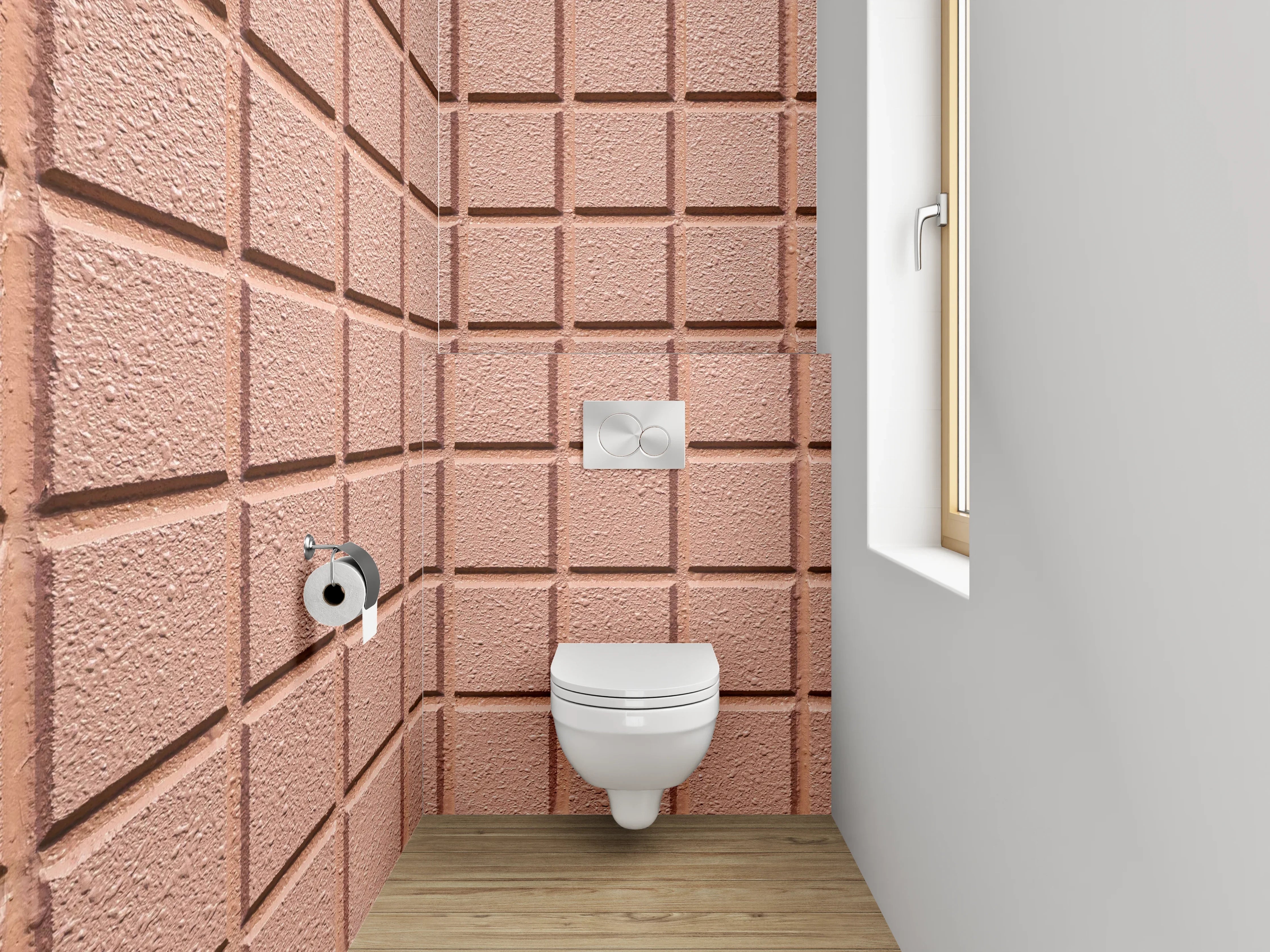 WC-Rückwand - Modernes rosa Fliesenmuster