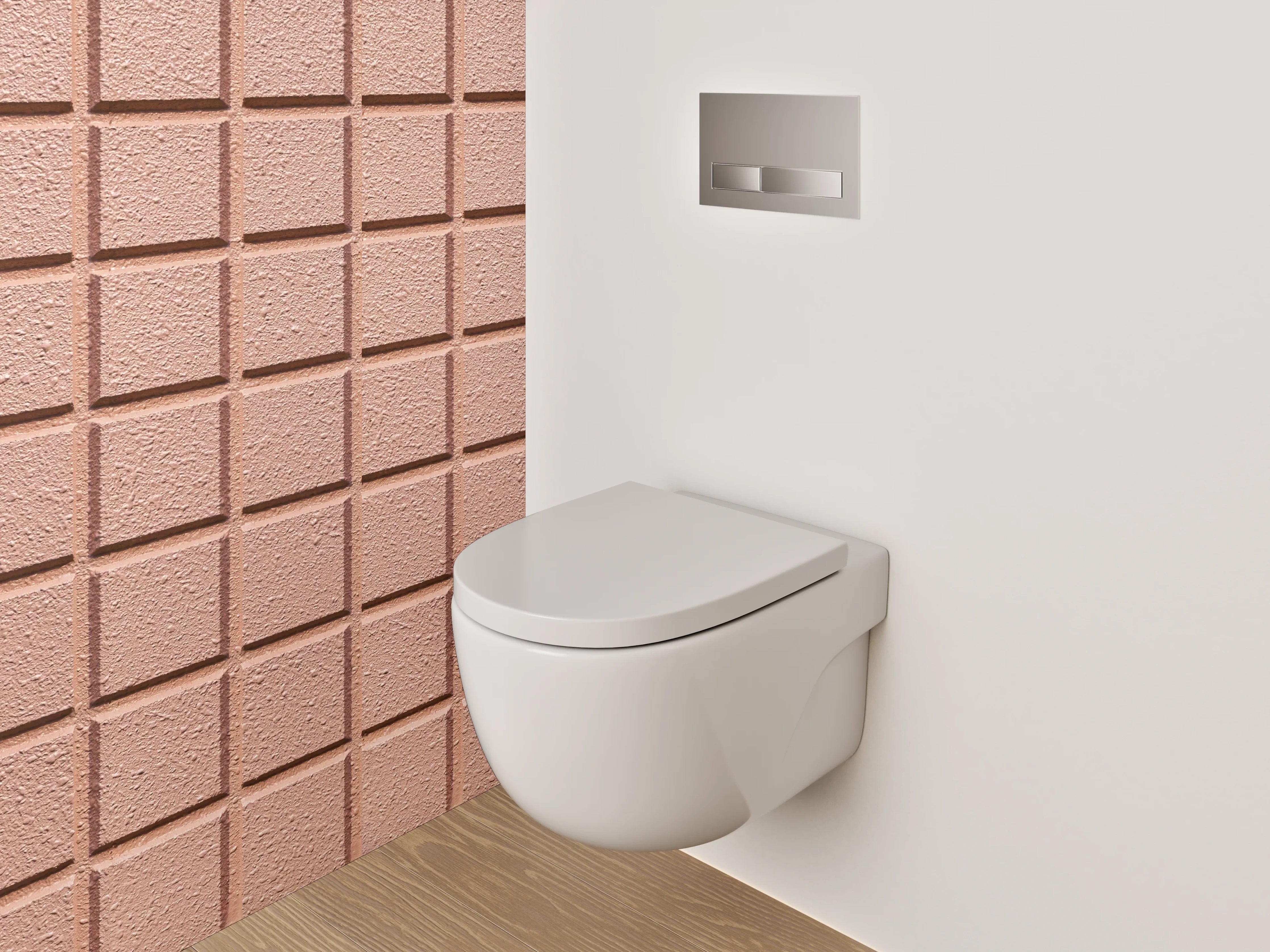 WC-Rückwand - Modernes rosa Fliesenmuster