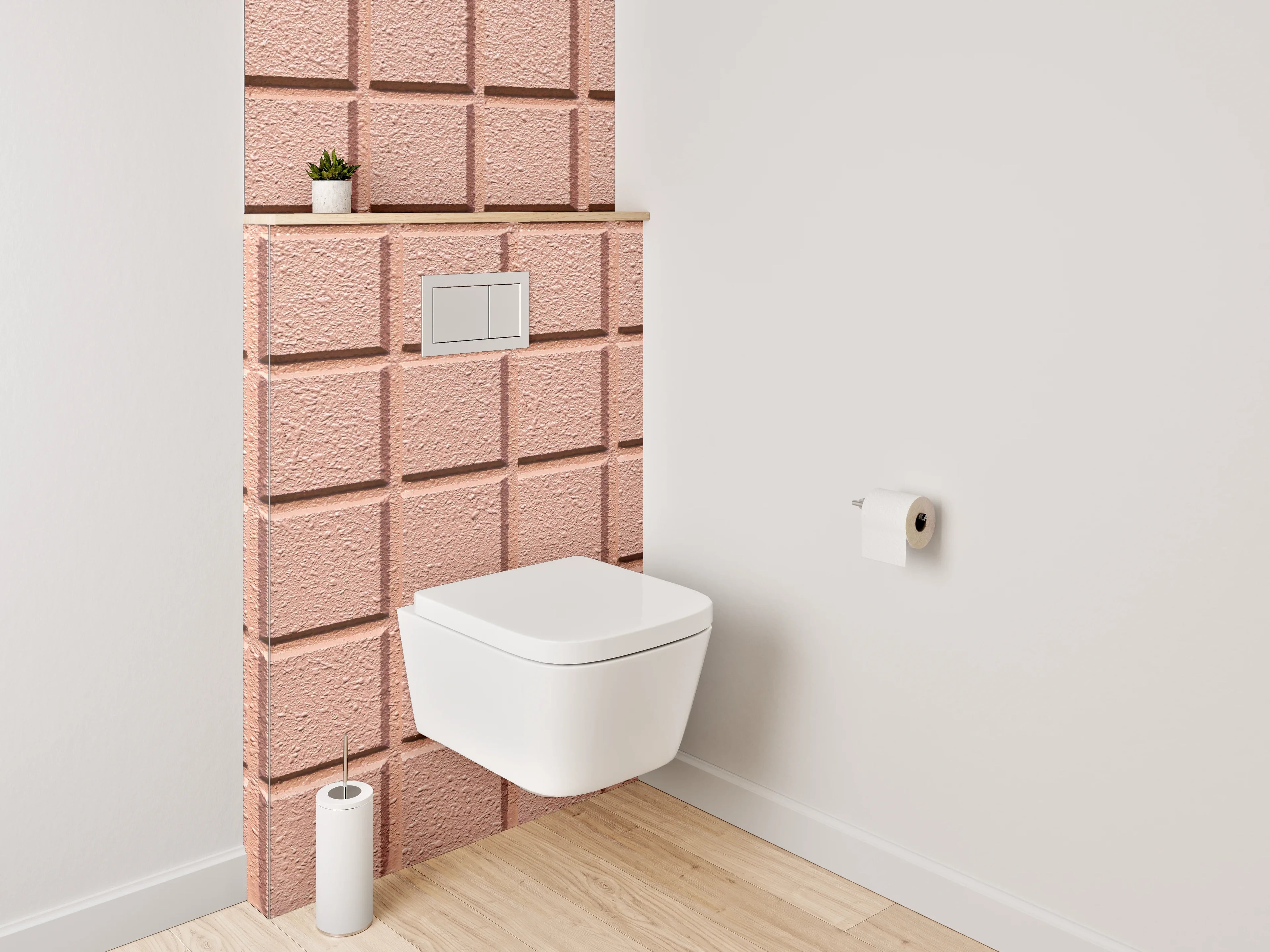 WC-Rückwand - Modernes rosa Fliesenmuster