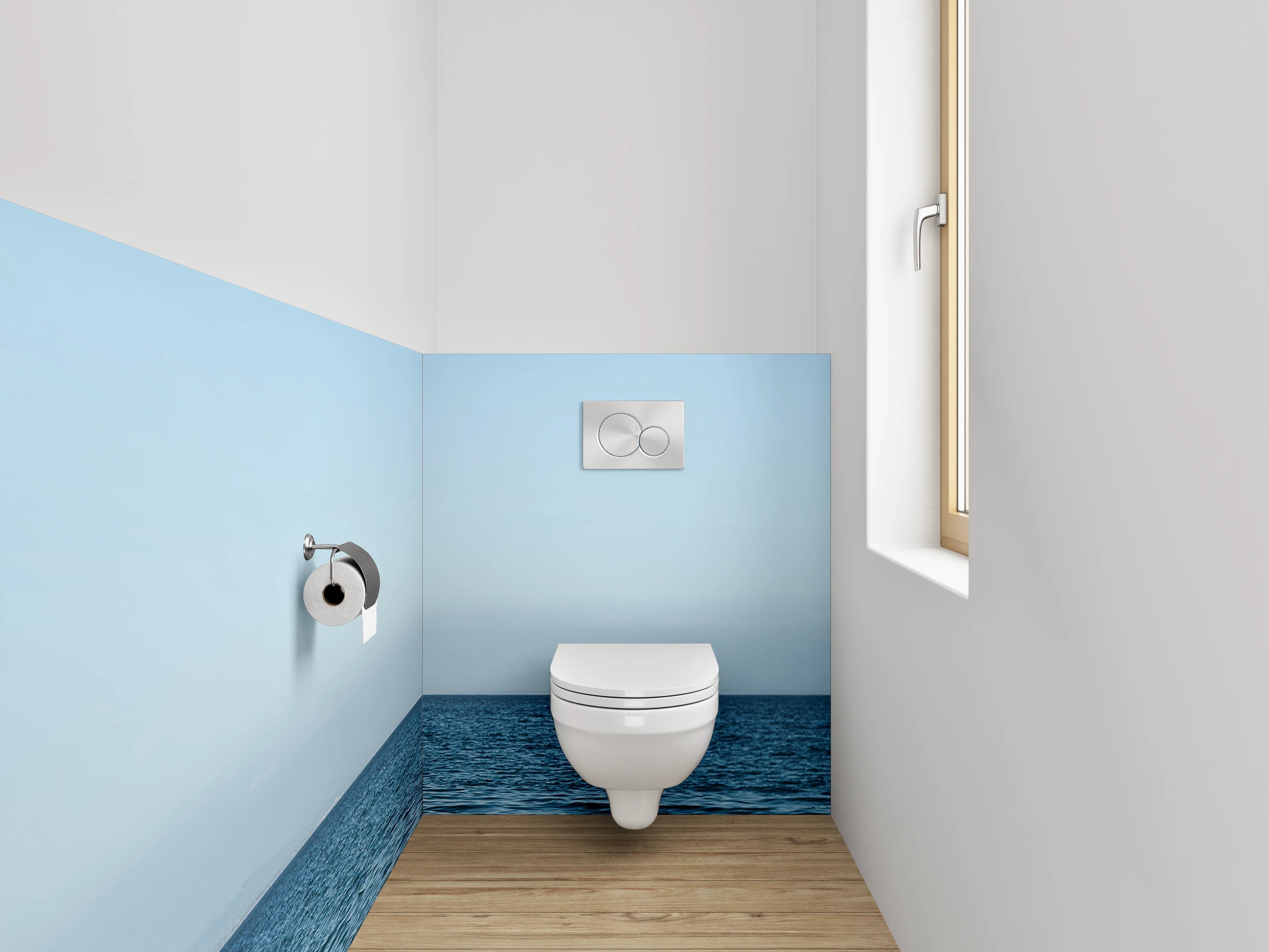 WC-Rückwand - Möwen auf dem Meer – maritime Ruhe