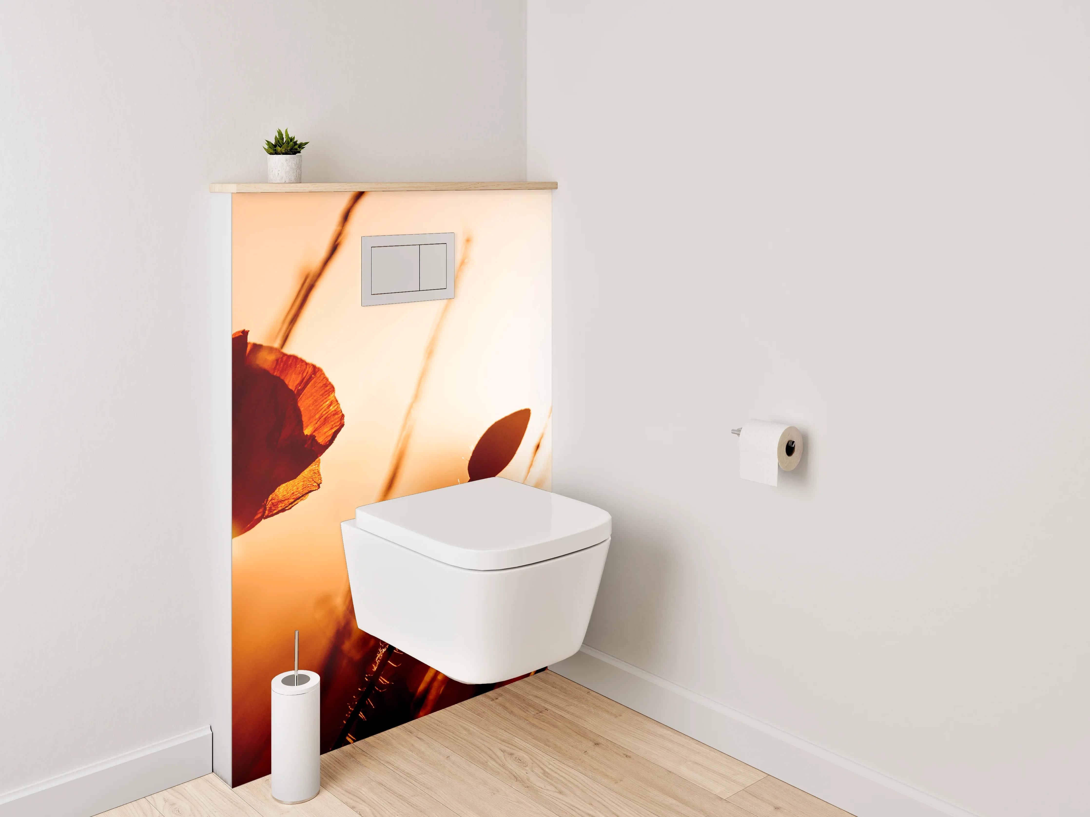 WC-Rückwand - Mohnblume im Sonnenuntergang