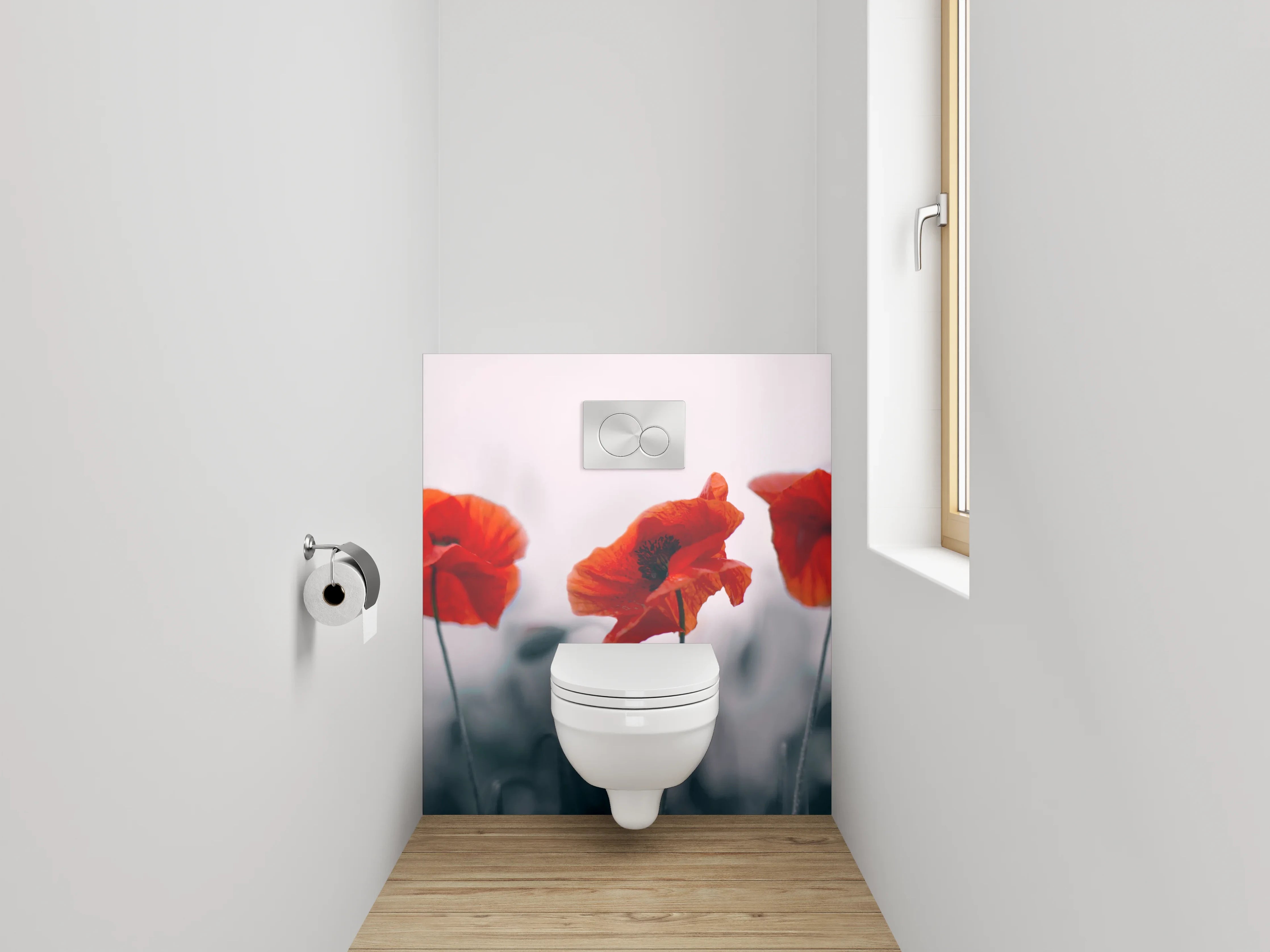 WC-Rückwand - Mohnblumen Panorama Naturfoto