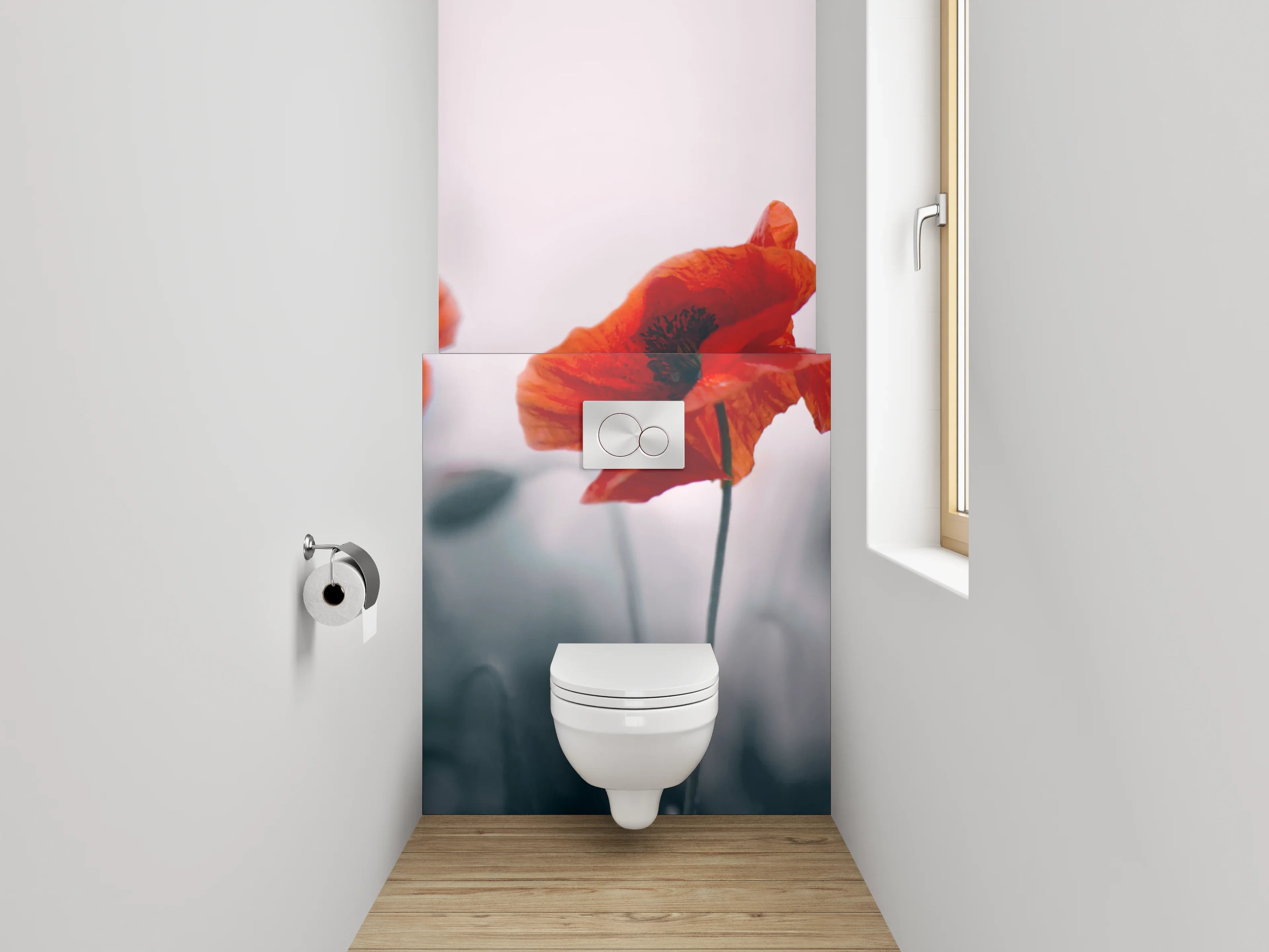 WC-Rückwand - Mohnblumen Panorama Naturfoto