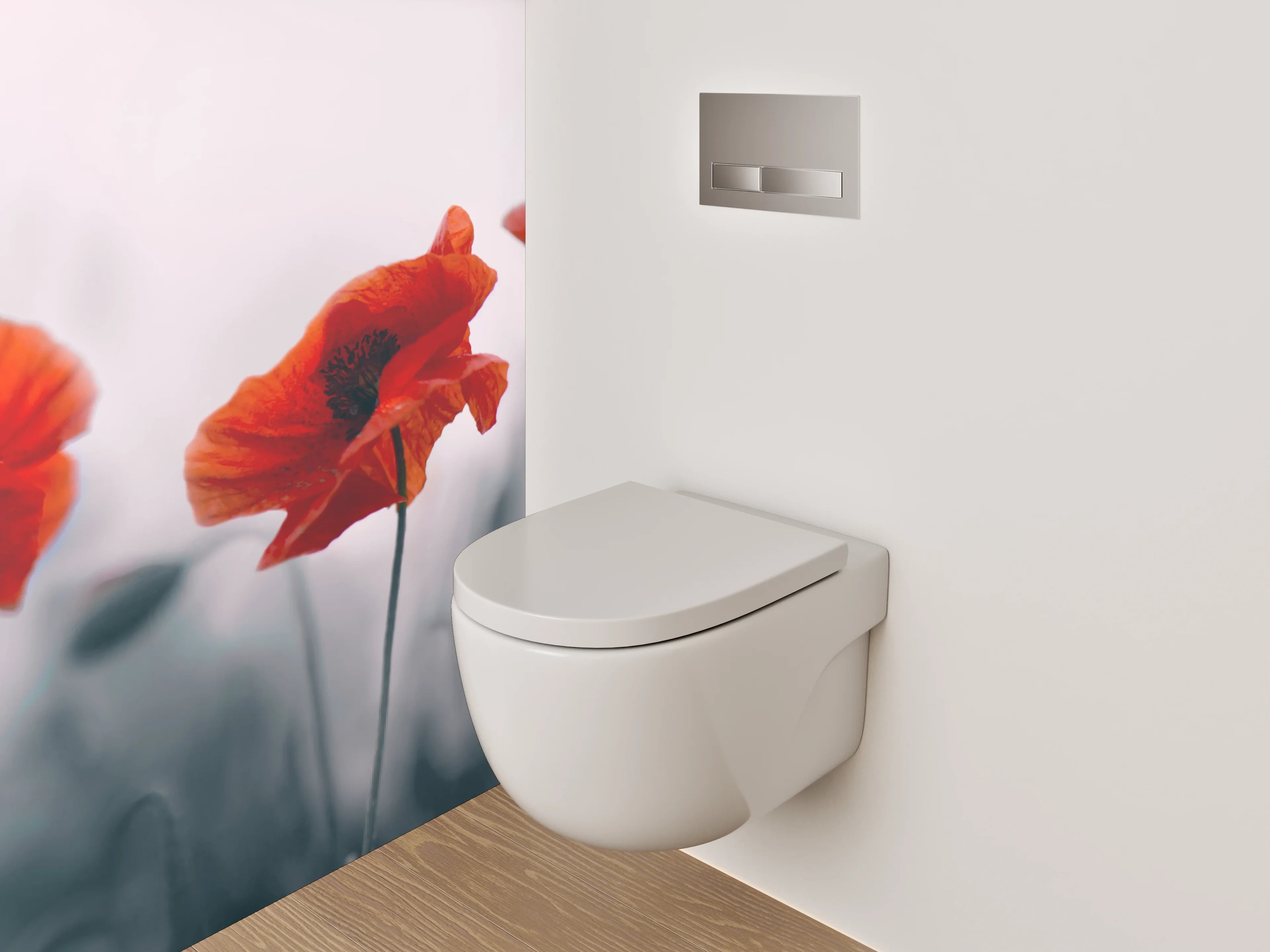 WC-Rückwand - Mohnblumen Panorama Naturfoto