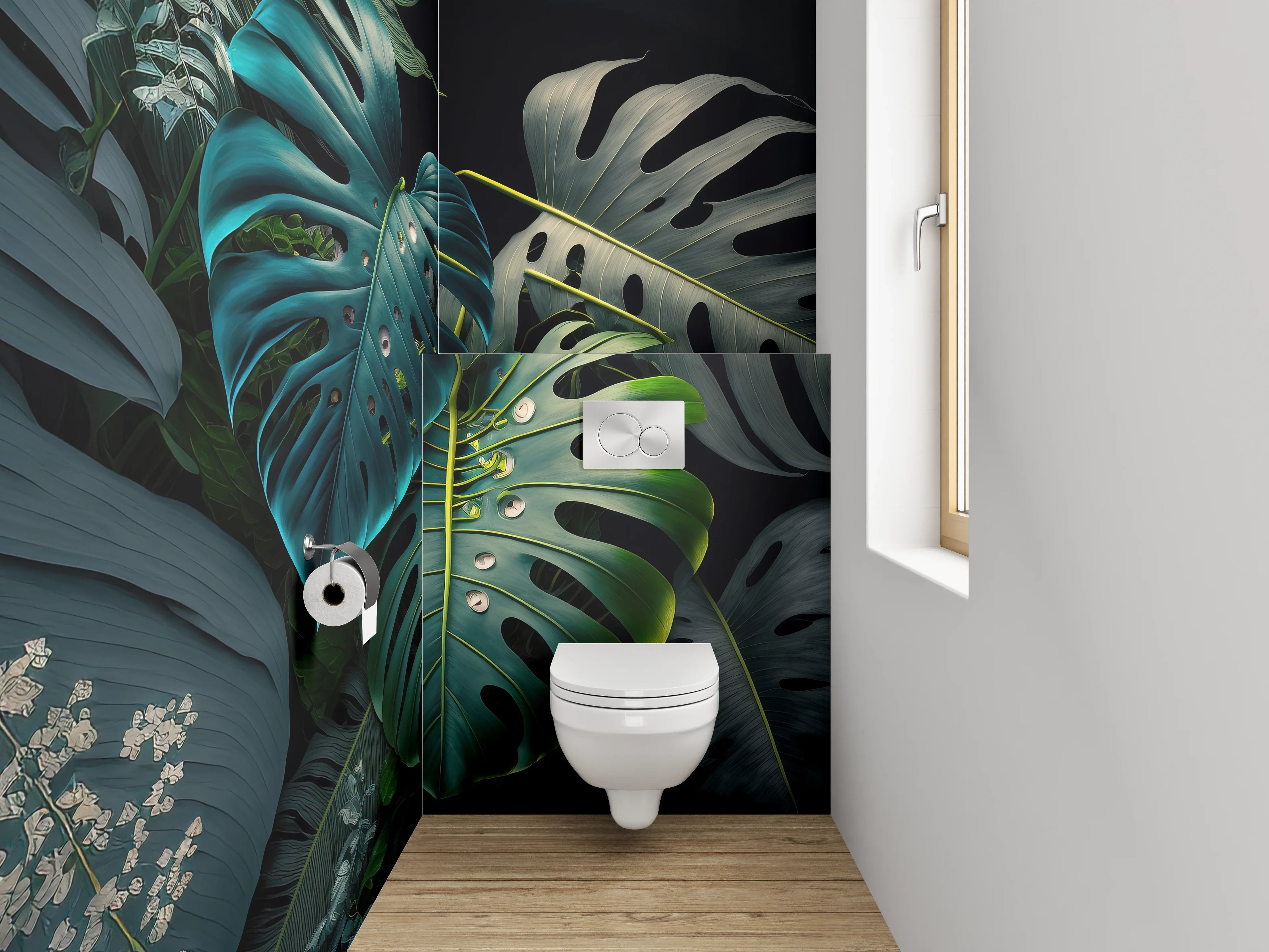 WC-Rückwand - Monstera Leaves Dschungel Look