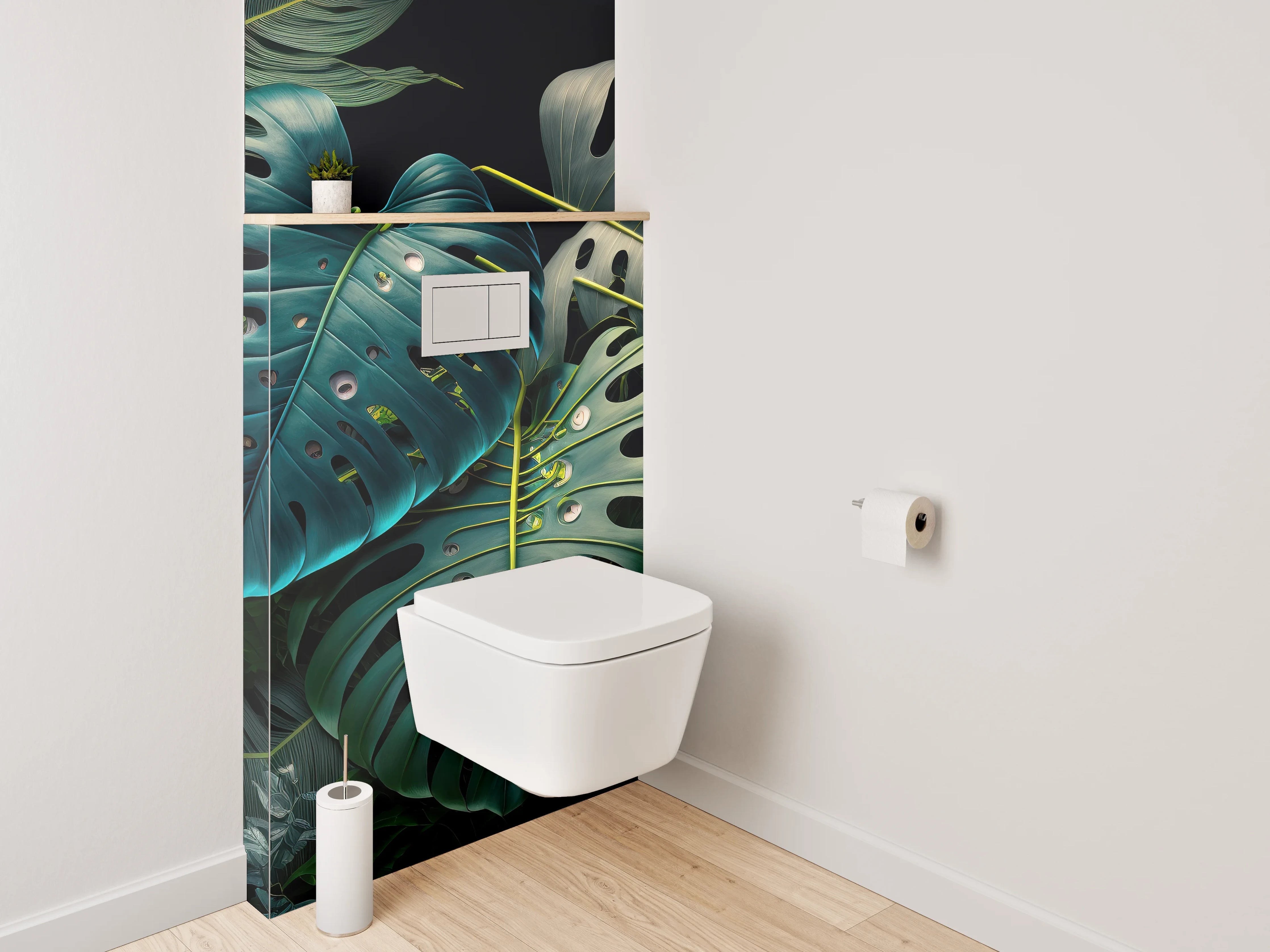 WC-Rückwand - Monstera Leaves Dschungel Look