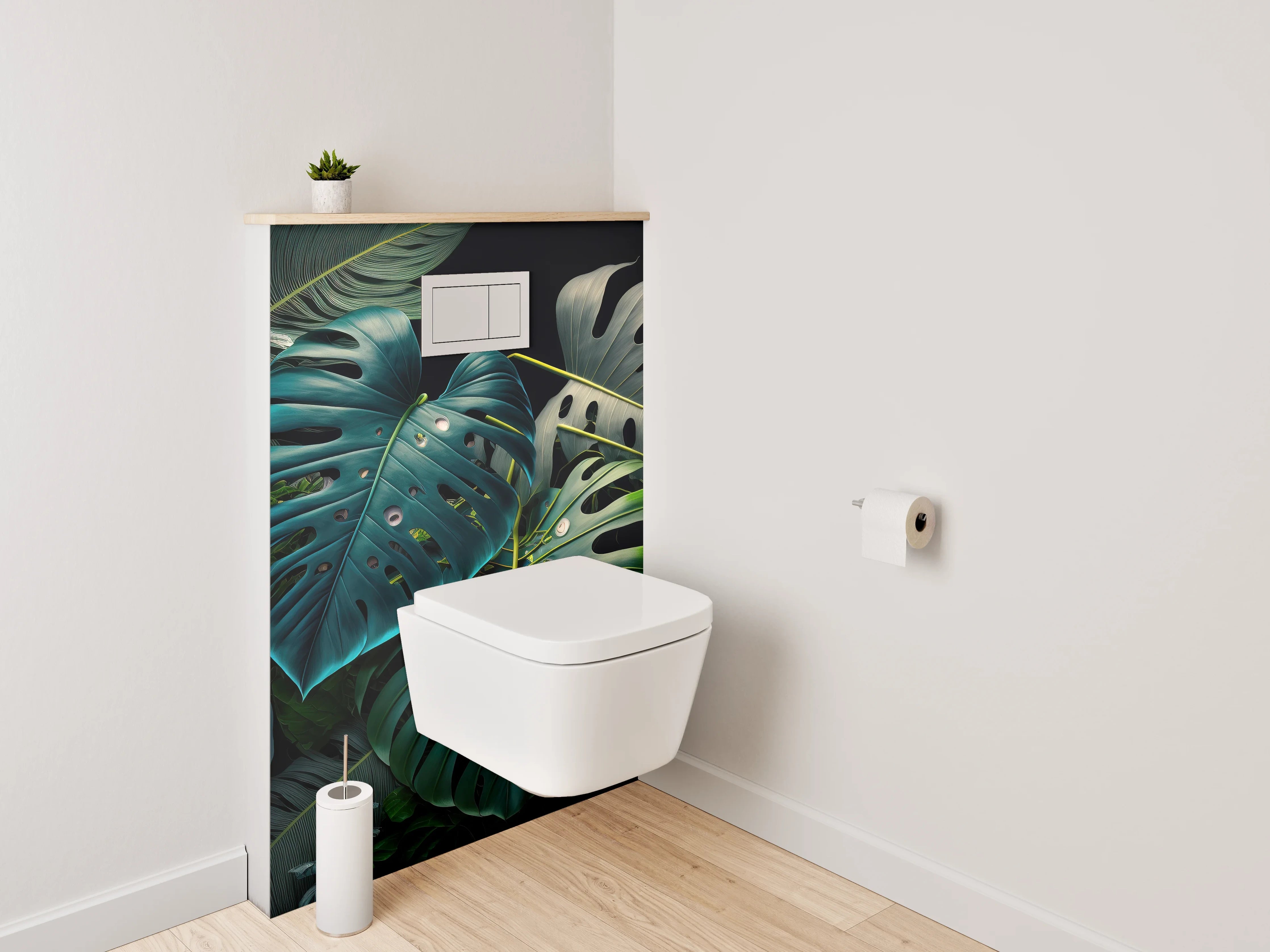 WC-Rückwand - Monstera Leaves Dschungel Look