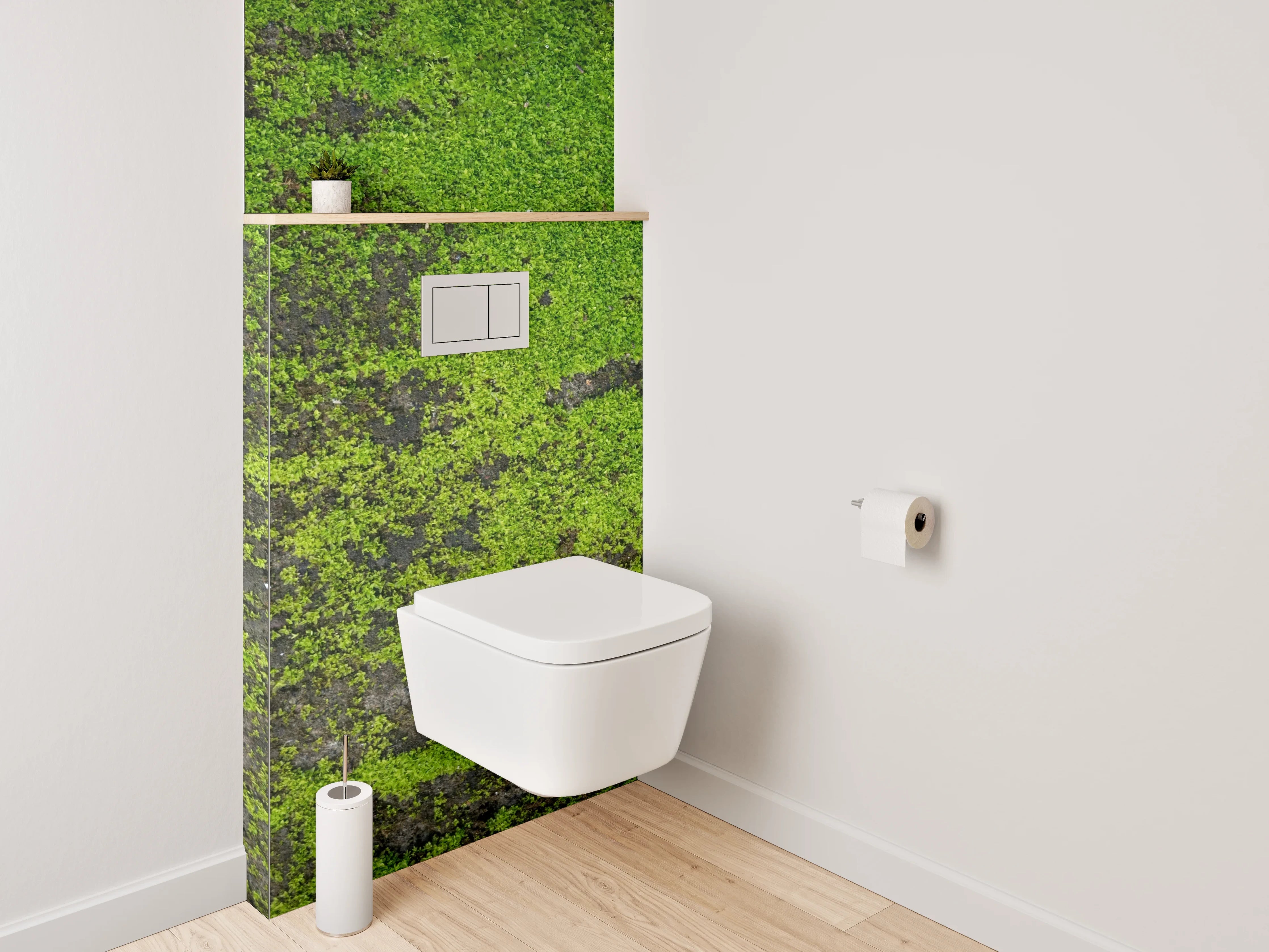 WC-Rückwand - Moosbewachsene Natur-Textur Grün