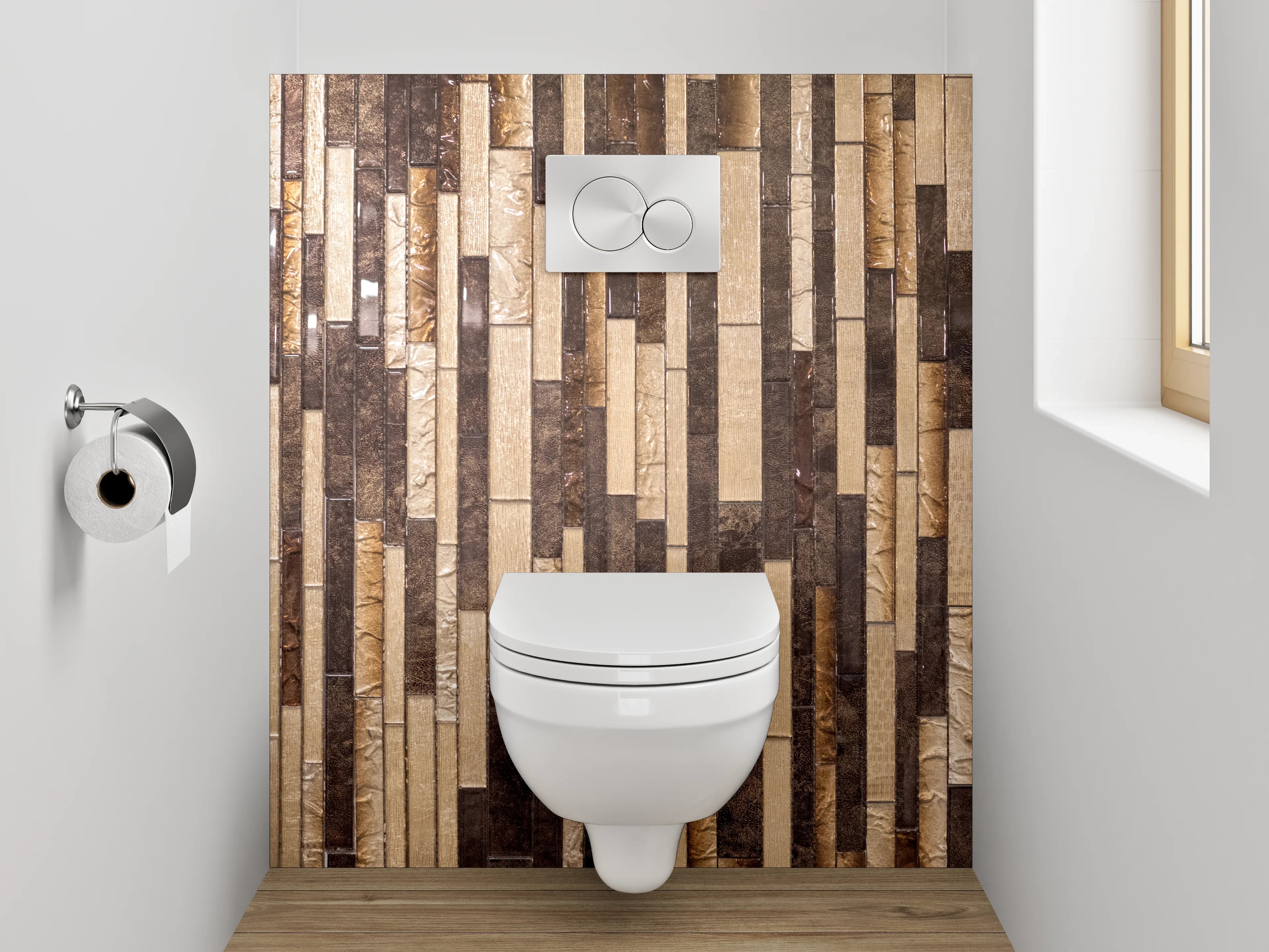 WC-Rückwand - Mosaik Fliesen Braun Beige Design