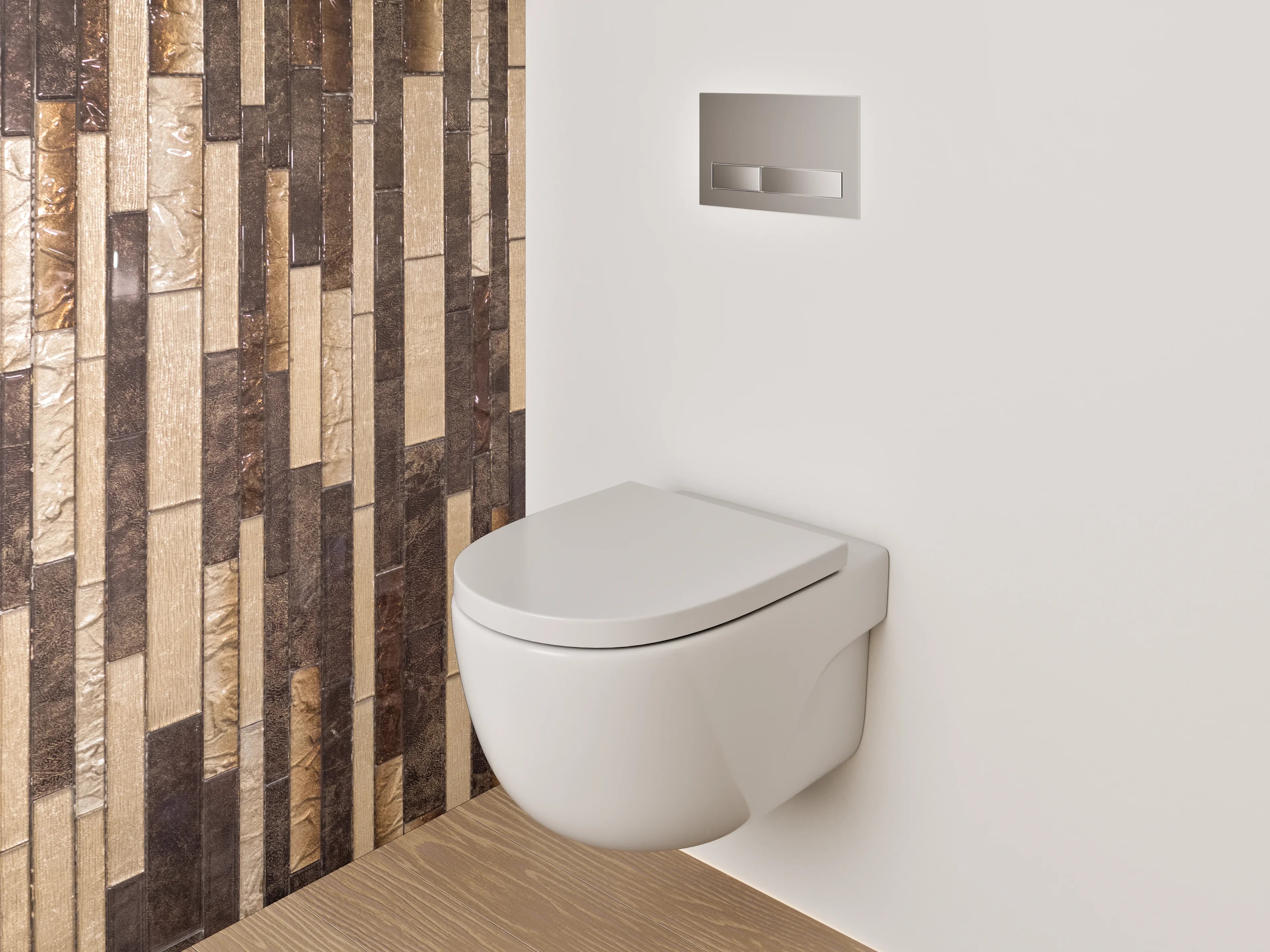 WC-Rückwand - Mosaik Fliesen Braun Beige Design