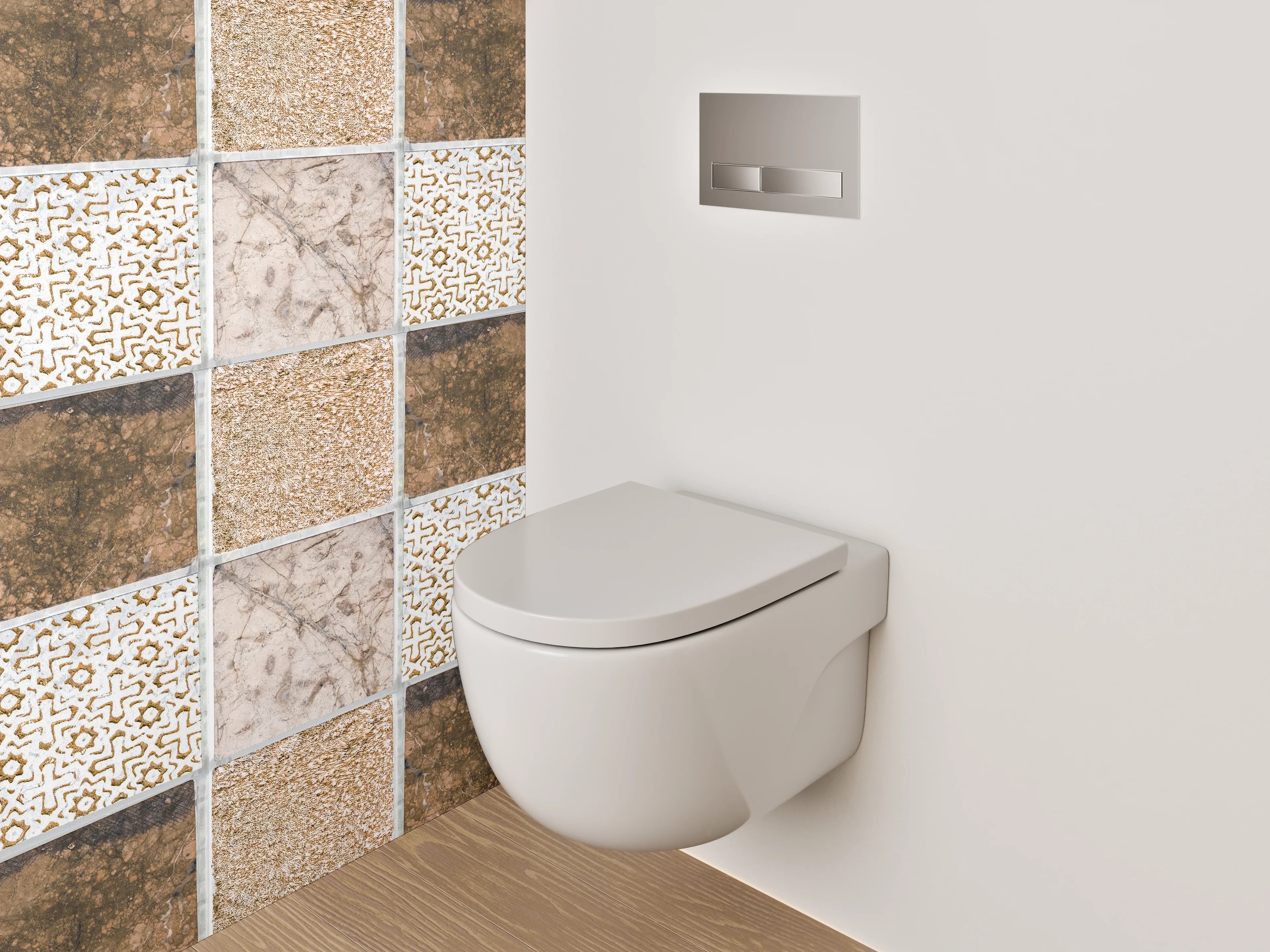 WC-Rückwand - Mosaik Fliesen Muster Braun Beige