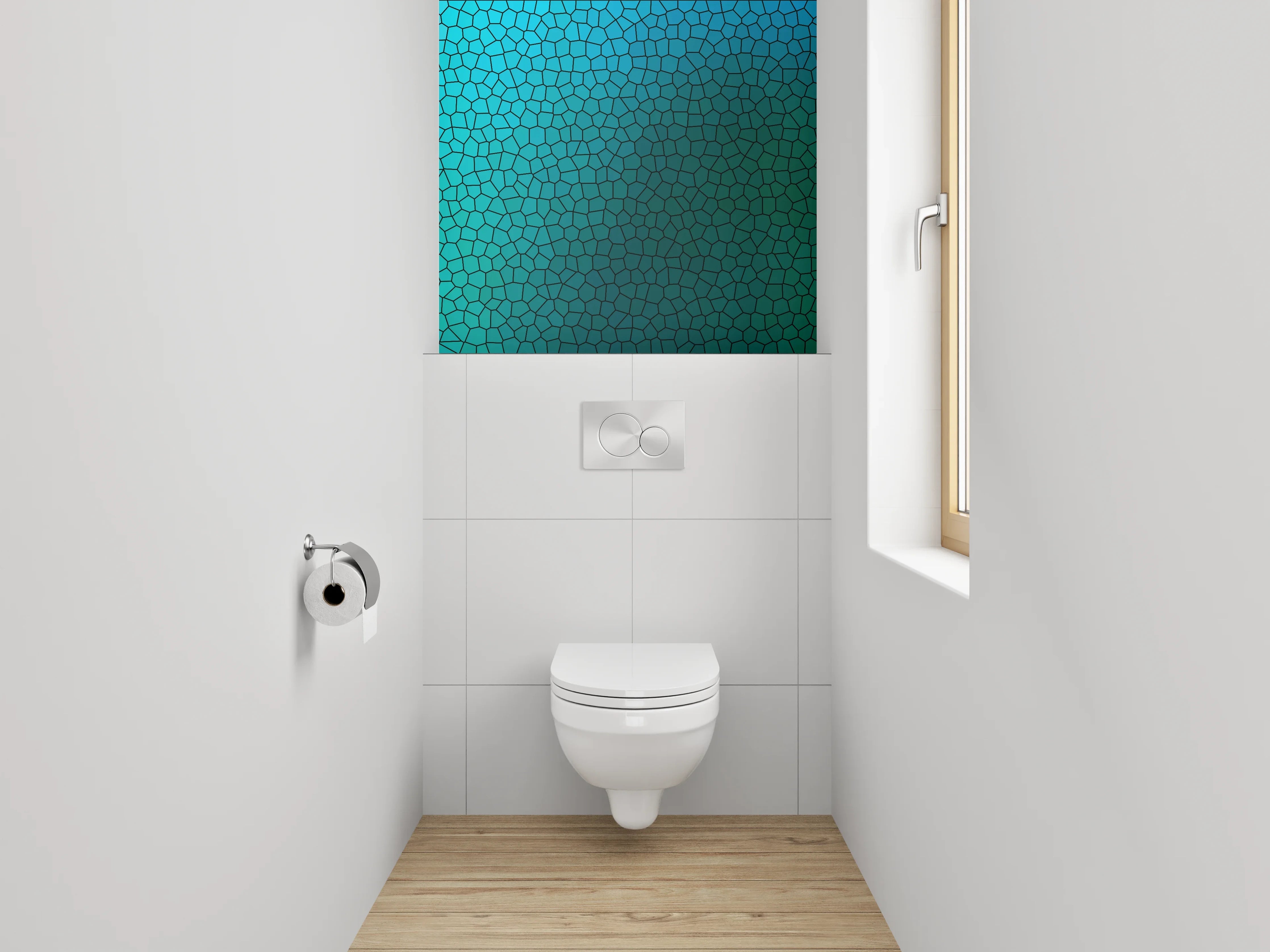 WC-Rückwand - Mosaik Muster Blau Türkis Grün