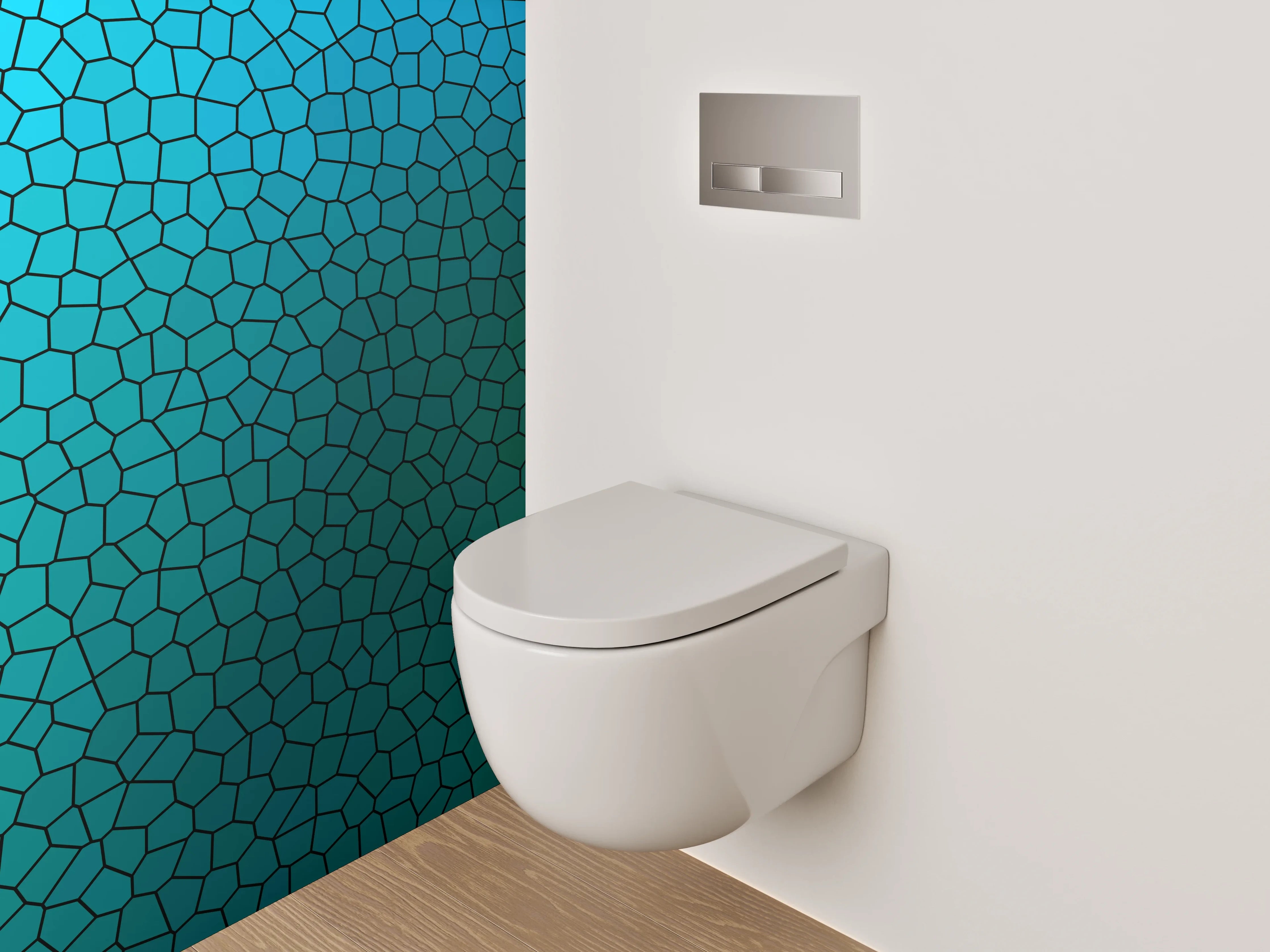 WC-Rückwand - Mosaik Muster Blau Türkis Grün