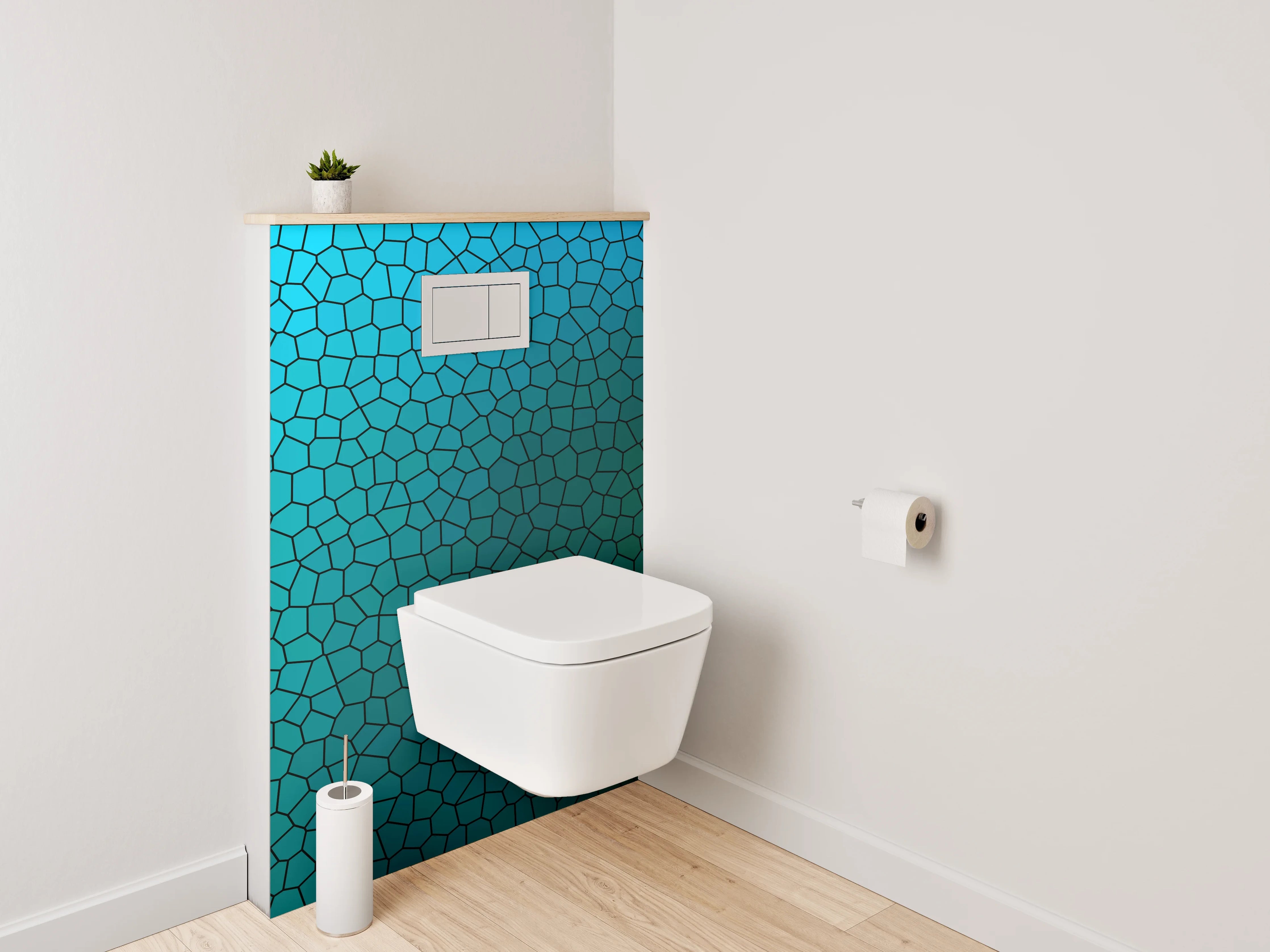 WC-Rückwand - Mosaik Muster Blau Türkis Grün