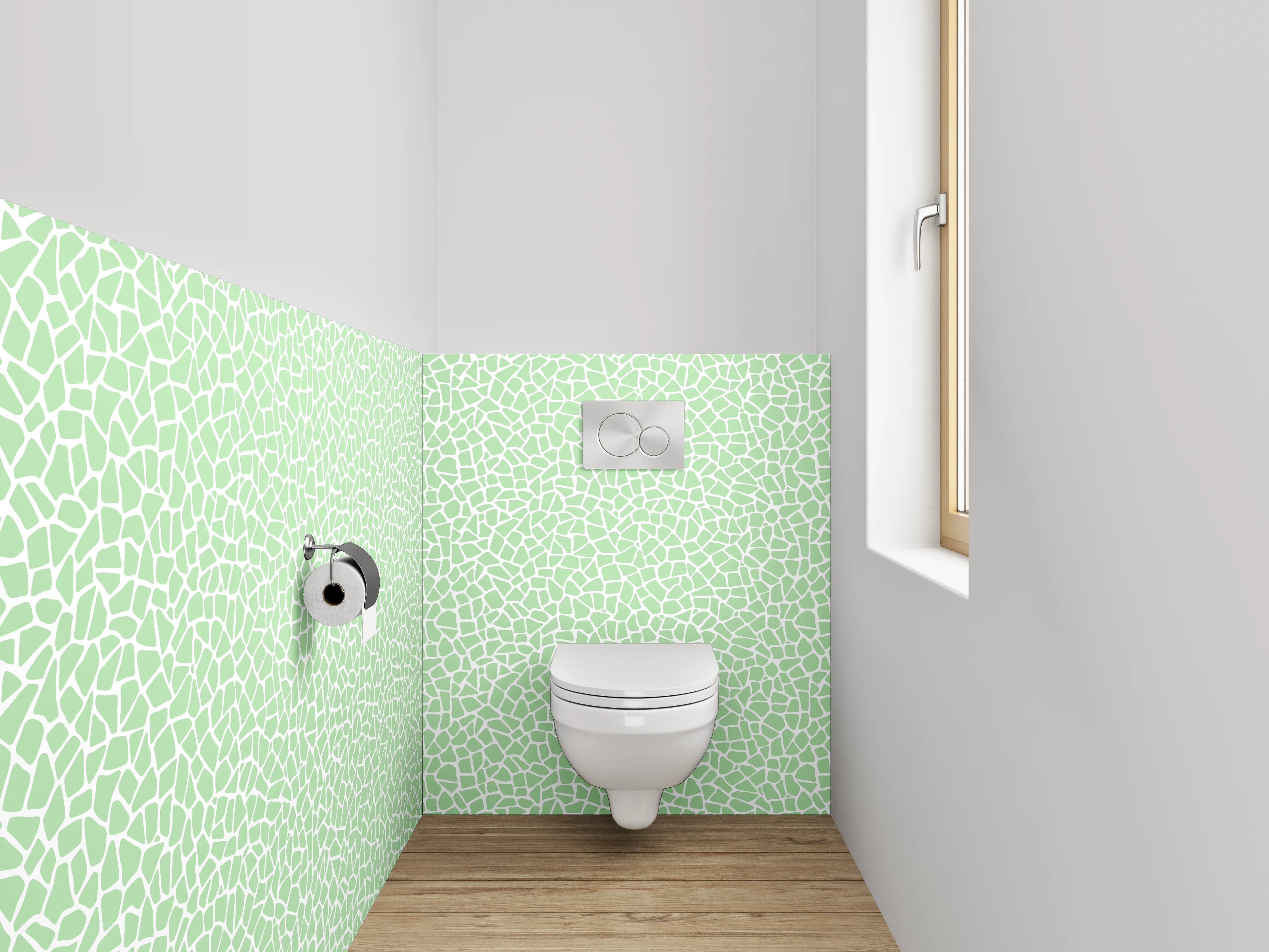 WC-Rückwand - Mosaik Muster Hellgrün Weiß