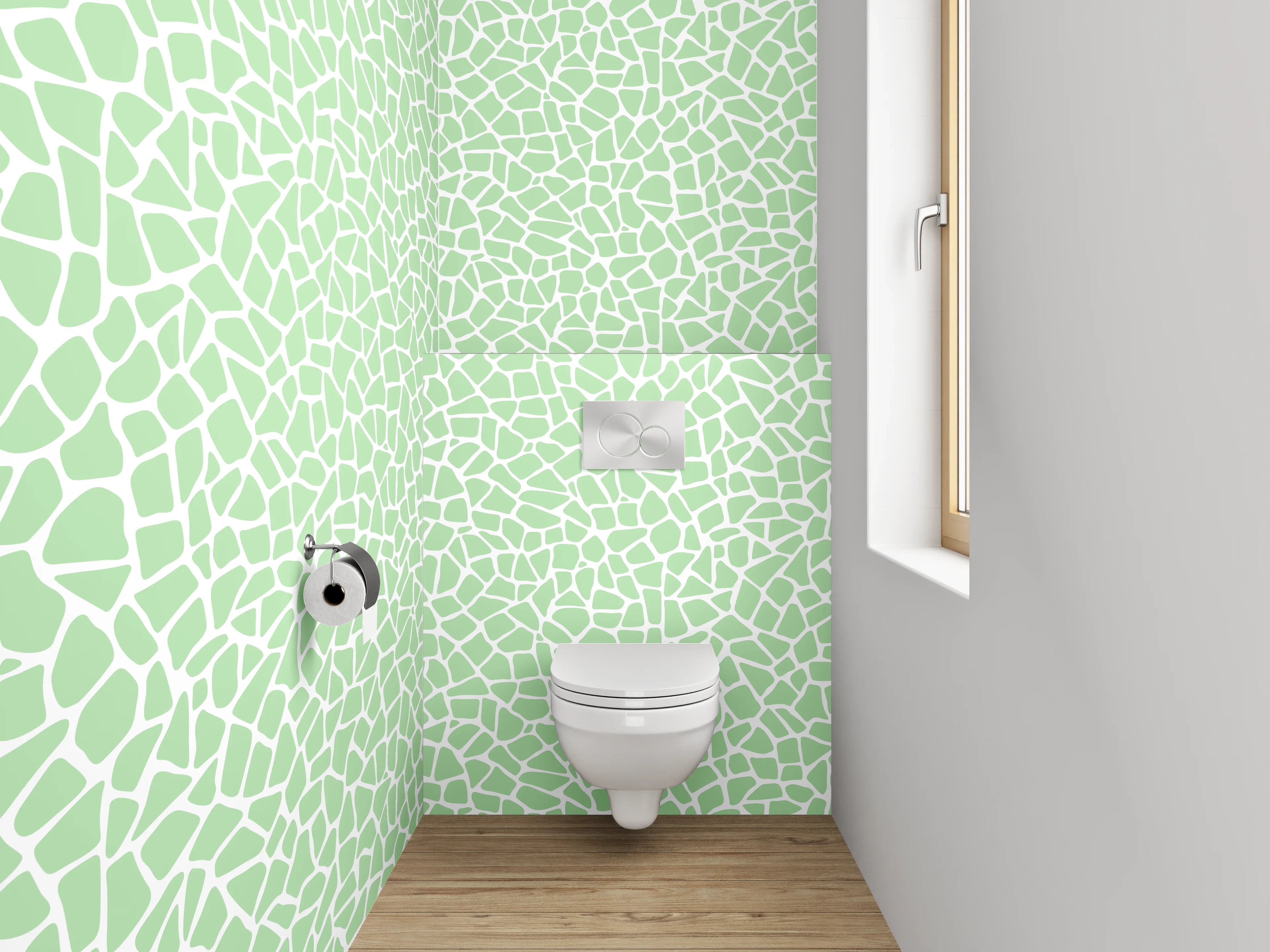 WC-Rückwand - Mosaik Muster Hellgrün Weiß