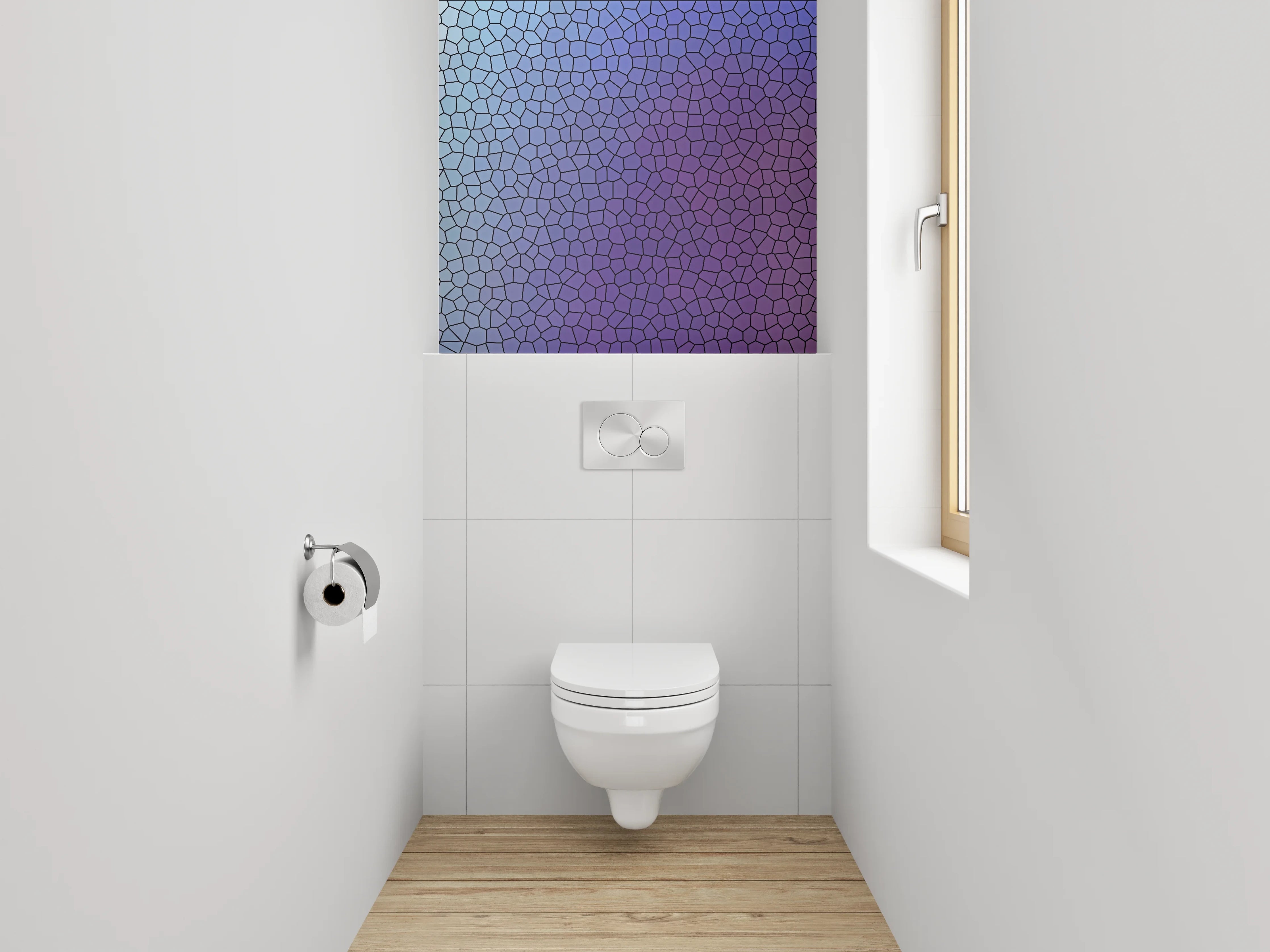 WC-Rückwand - Mosaik-Optik Blau-Lila Abstrakt