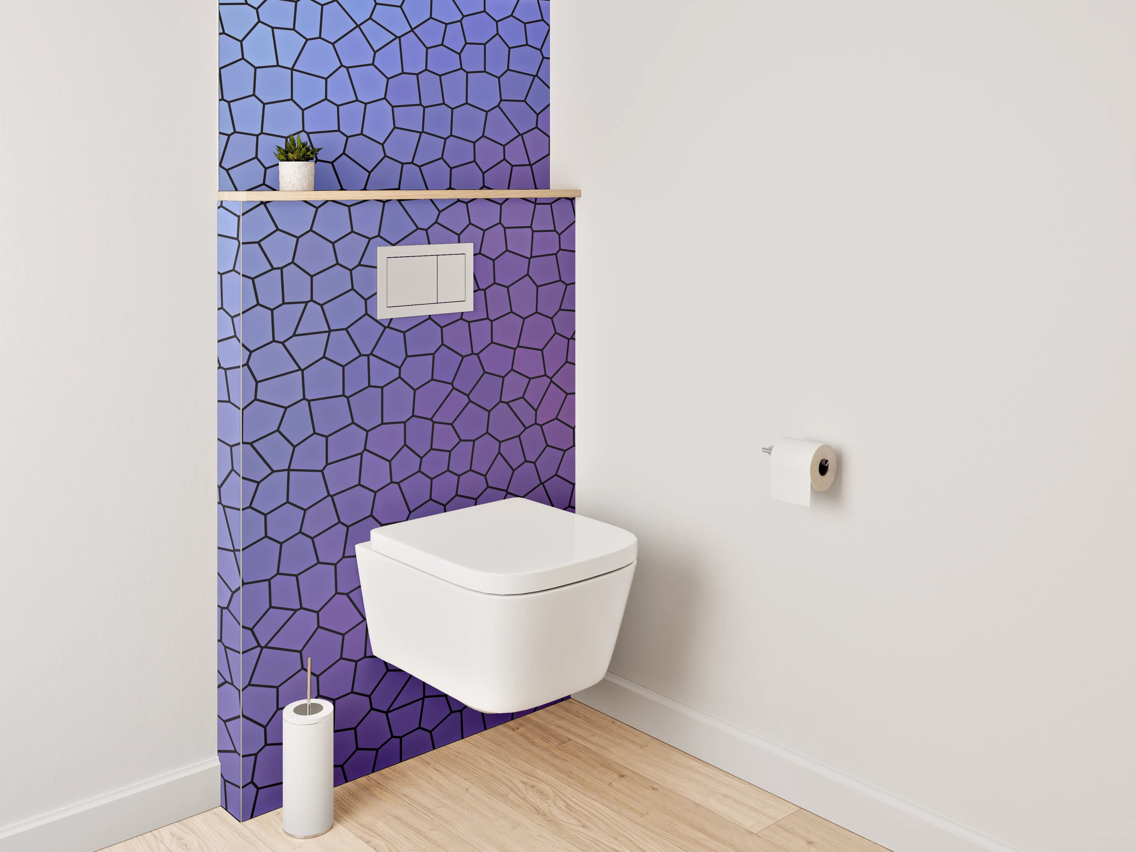 WC-Rückwand - Mosaik-Optik Blau-Lila Abstrakt