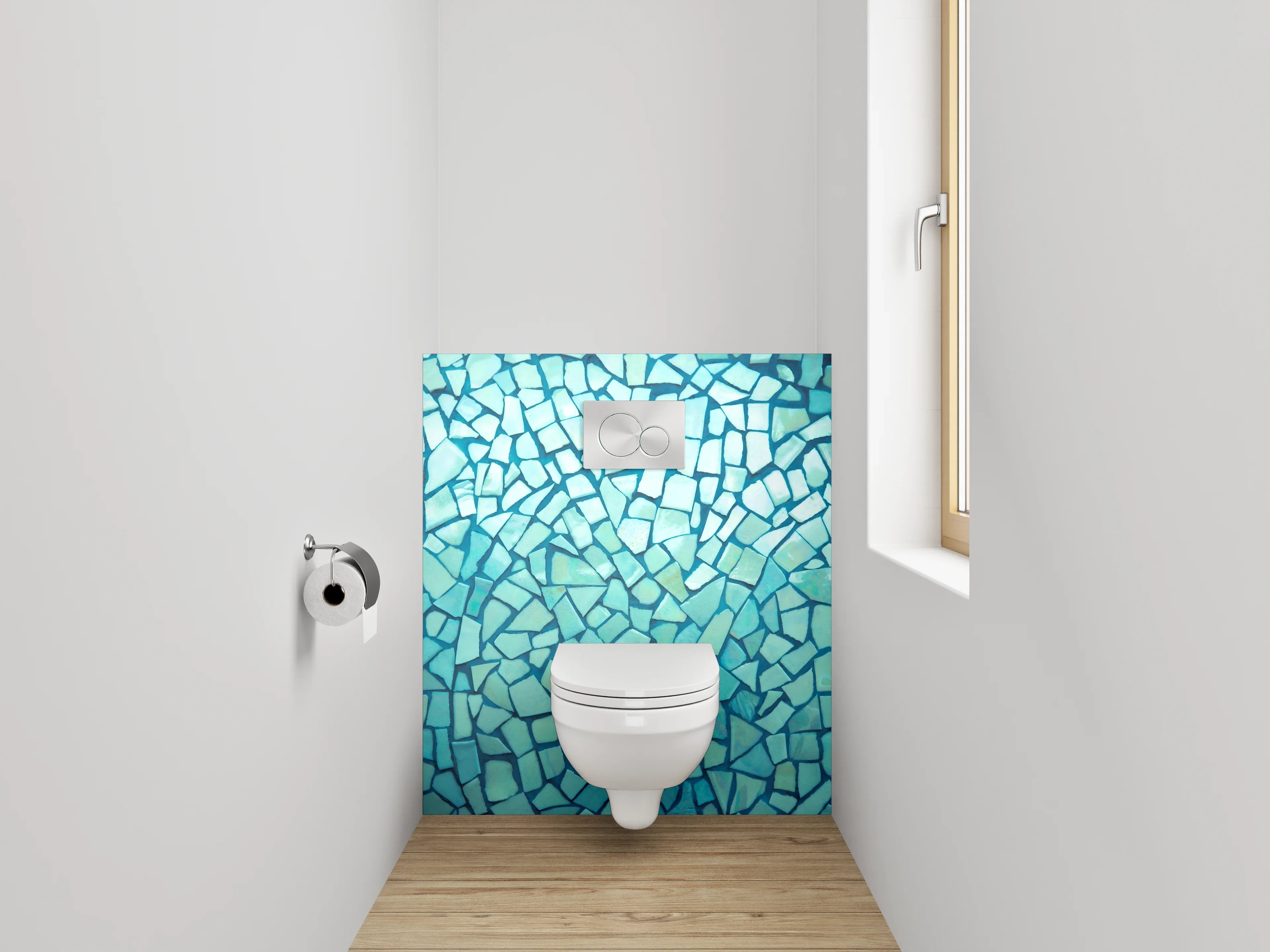 WC-Rückwand - Mosaik Türkis Fliesenmuster