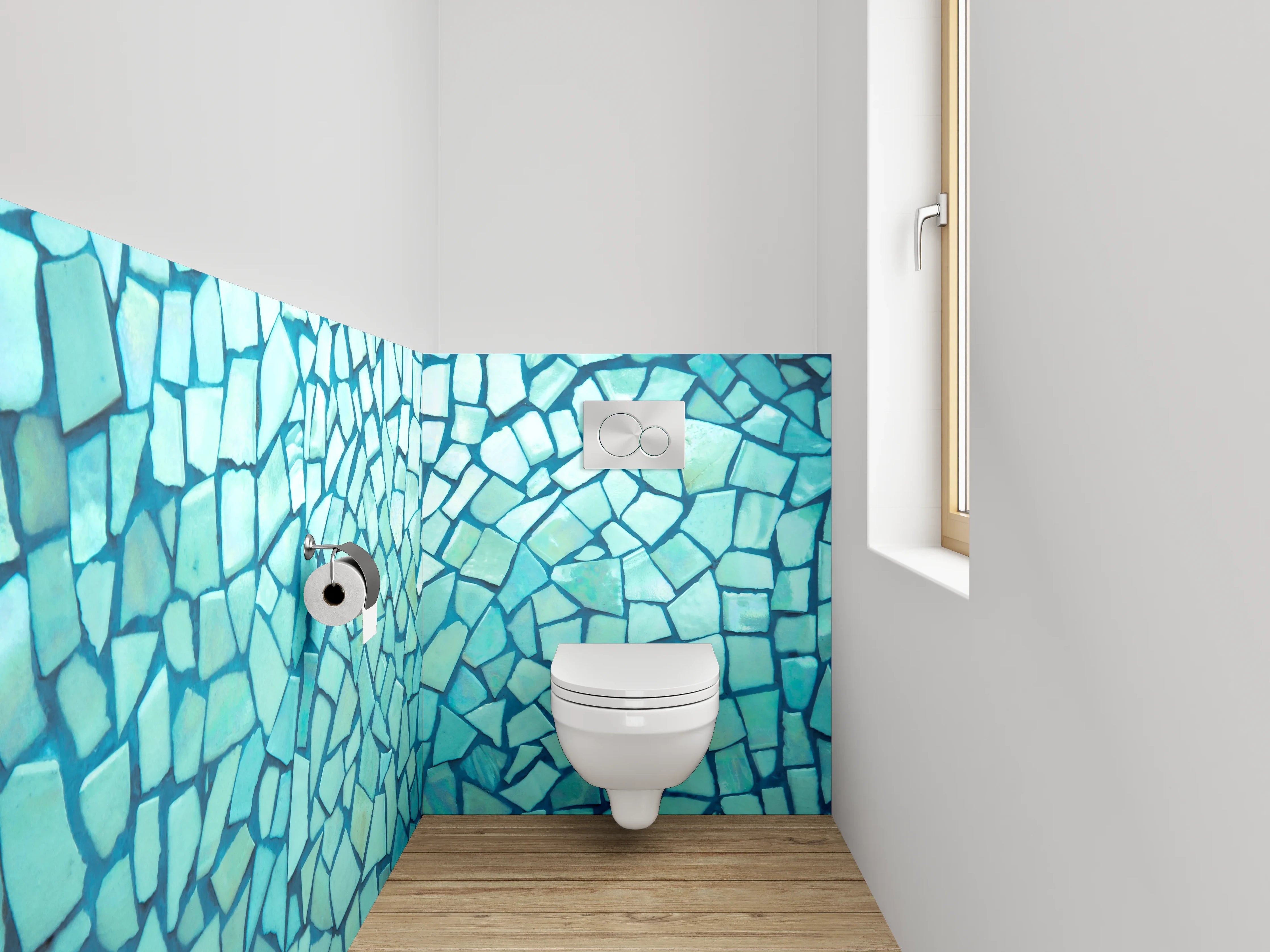 WC-Rückwand - Mosaik Türkis Fliesenmuster