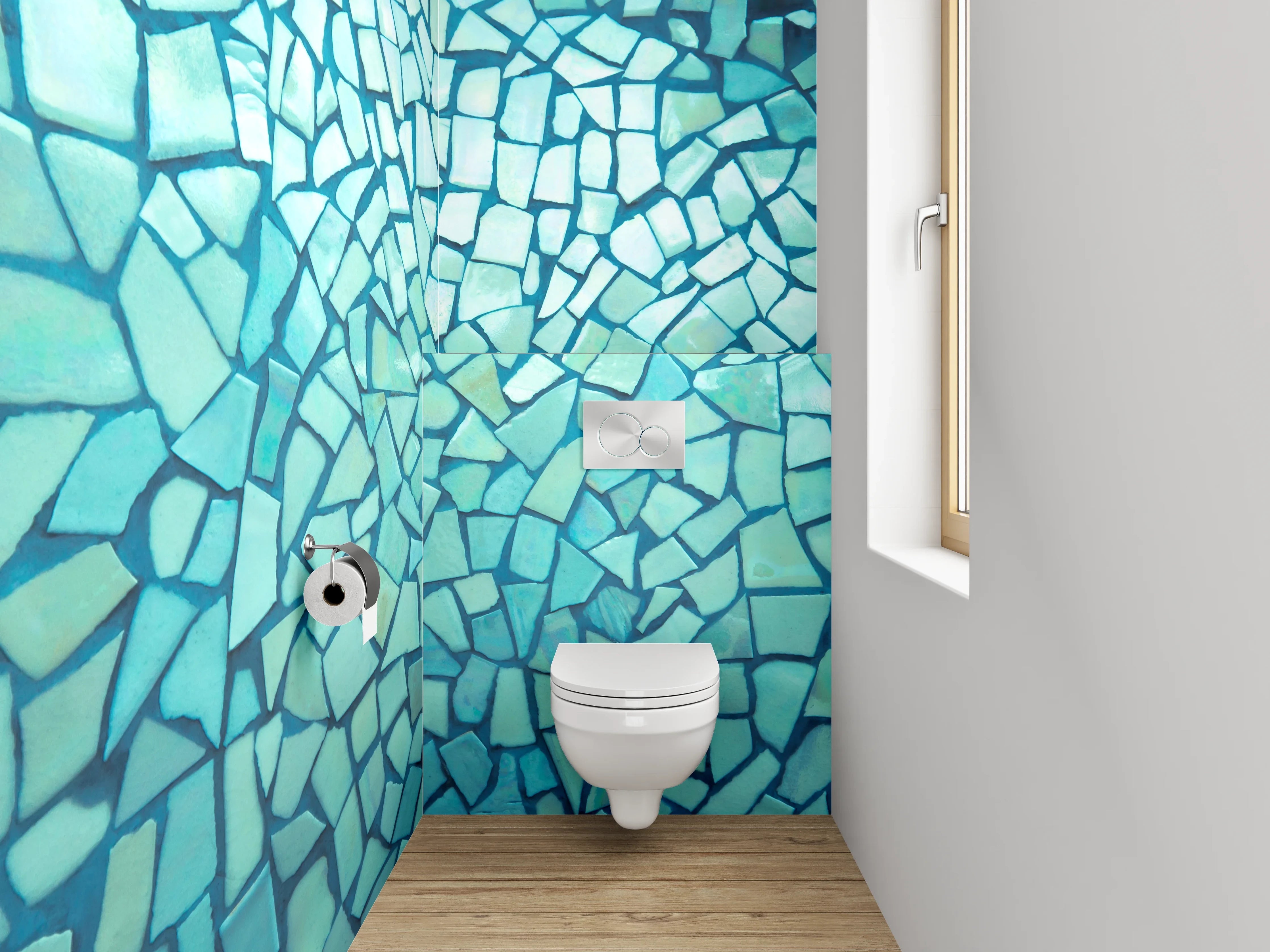 WC-Rückwand - Mosaik Türkis Fliesenmuster