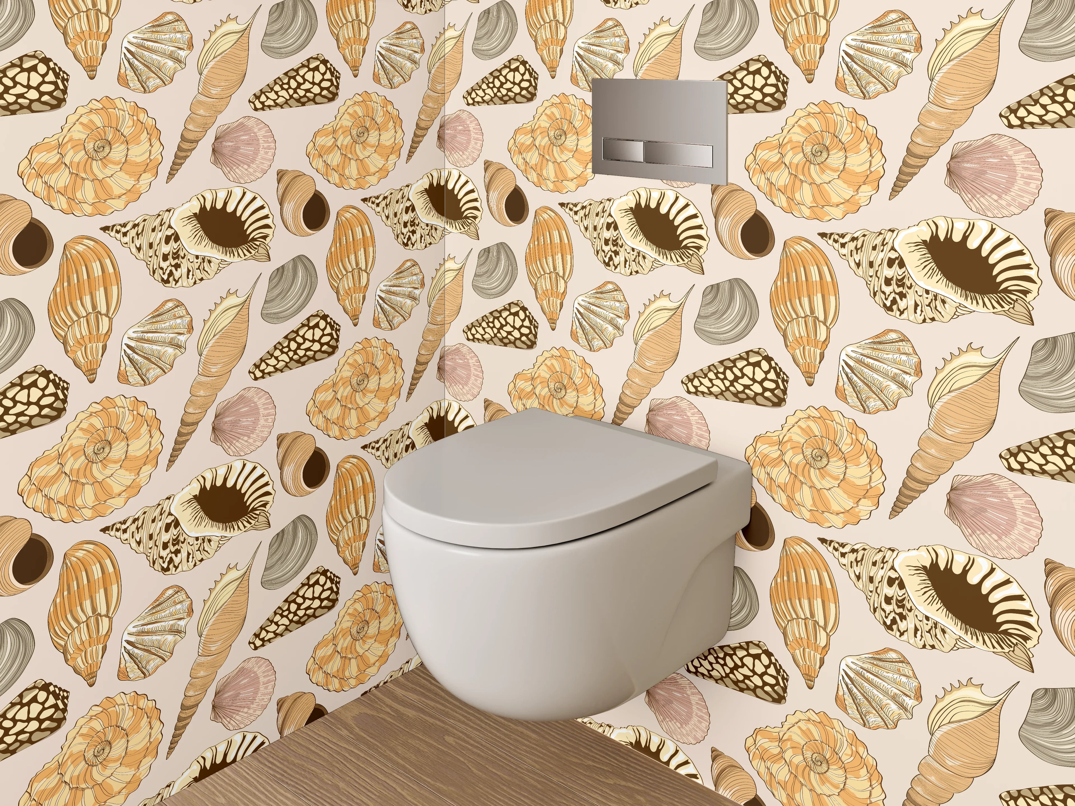 WC-Rückwand - Muschel-Muster Badezimmer Deko