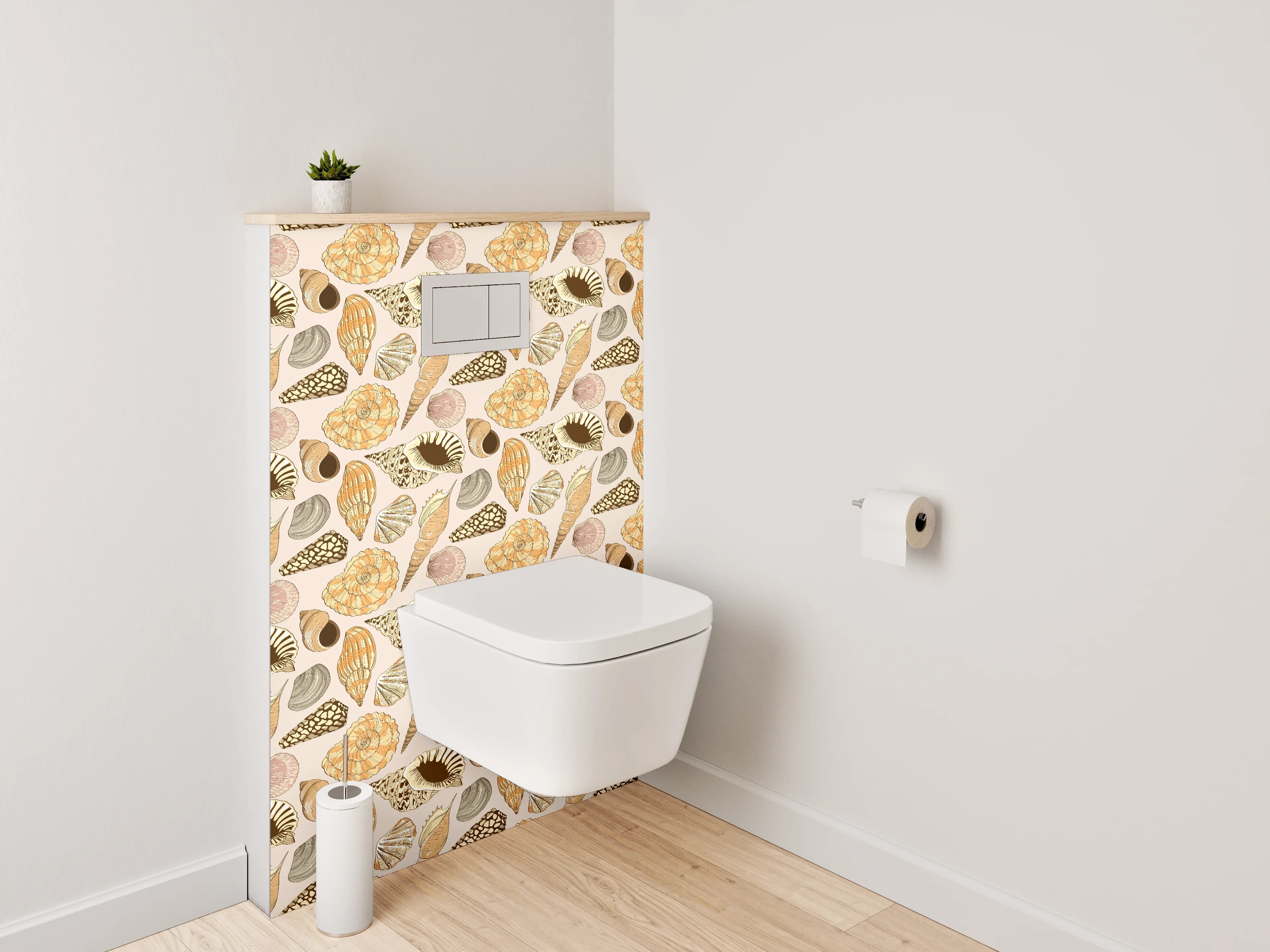 WC-Rückwand - Muschel-Muster Badezimmer Deko