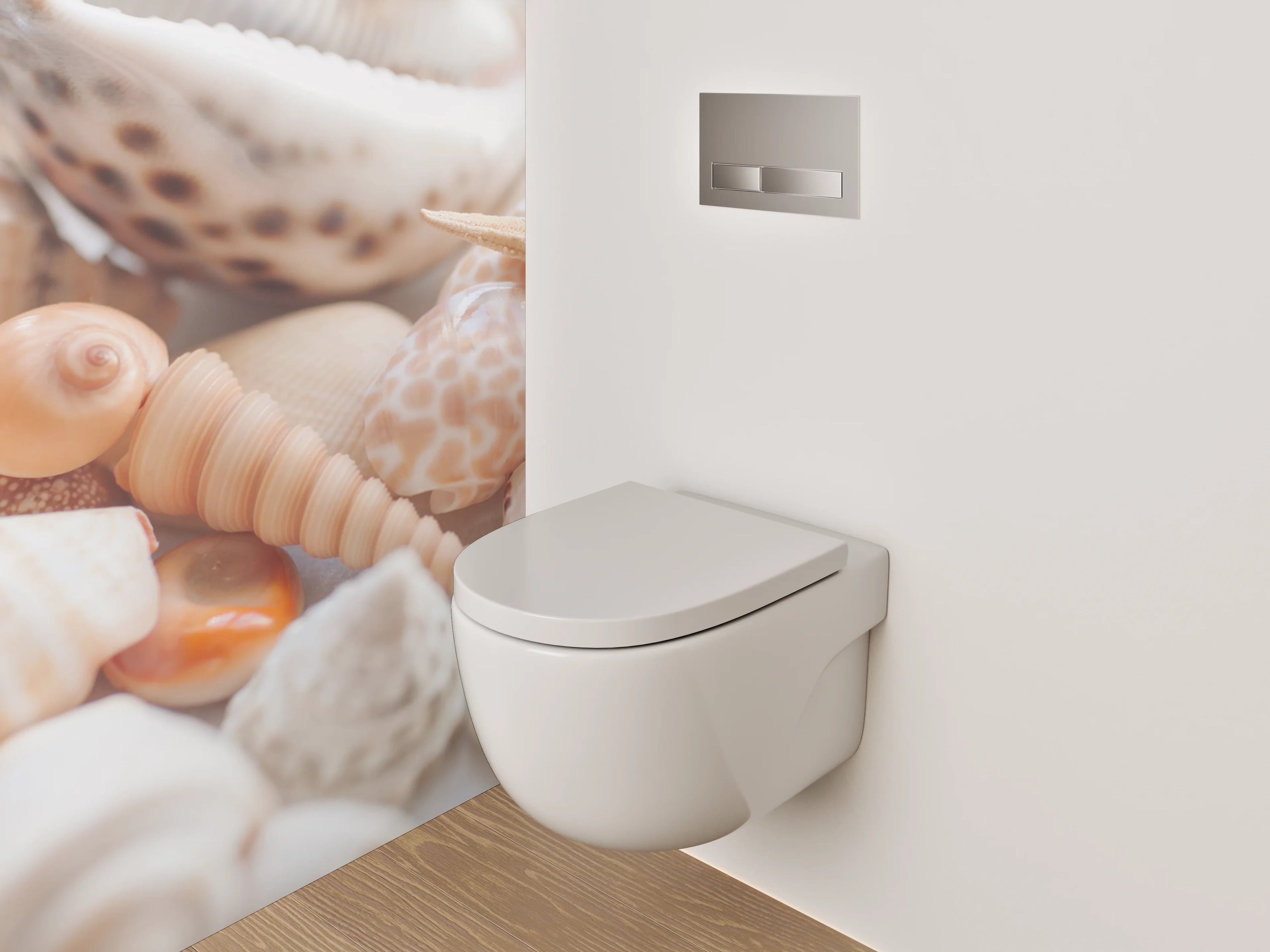 WC-Rückwand - Muscheln und Seesterne am Strand