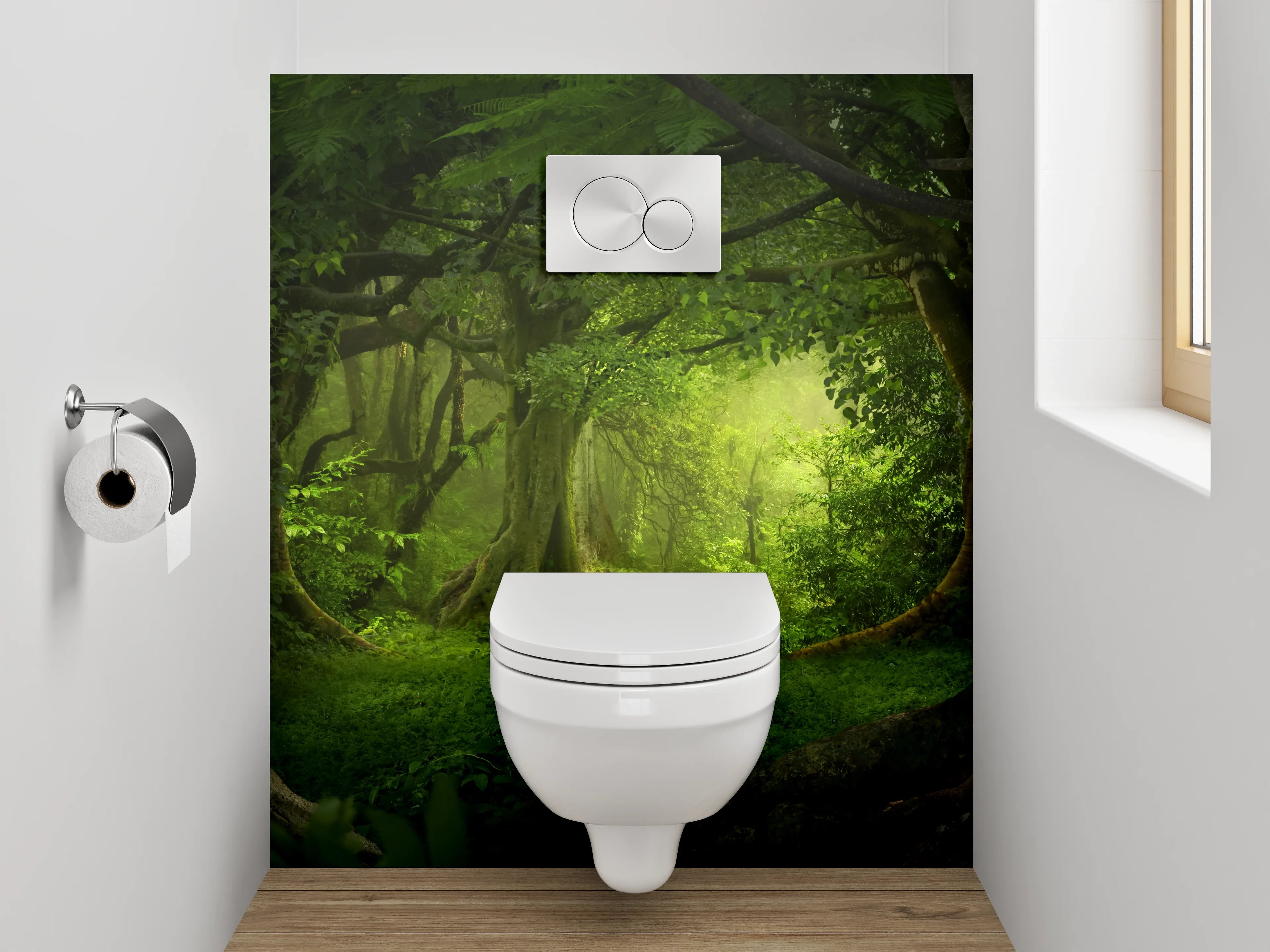 WC-Rückwand - Mystischer Dschungel Wald Lichtung