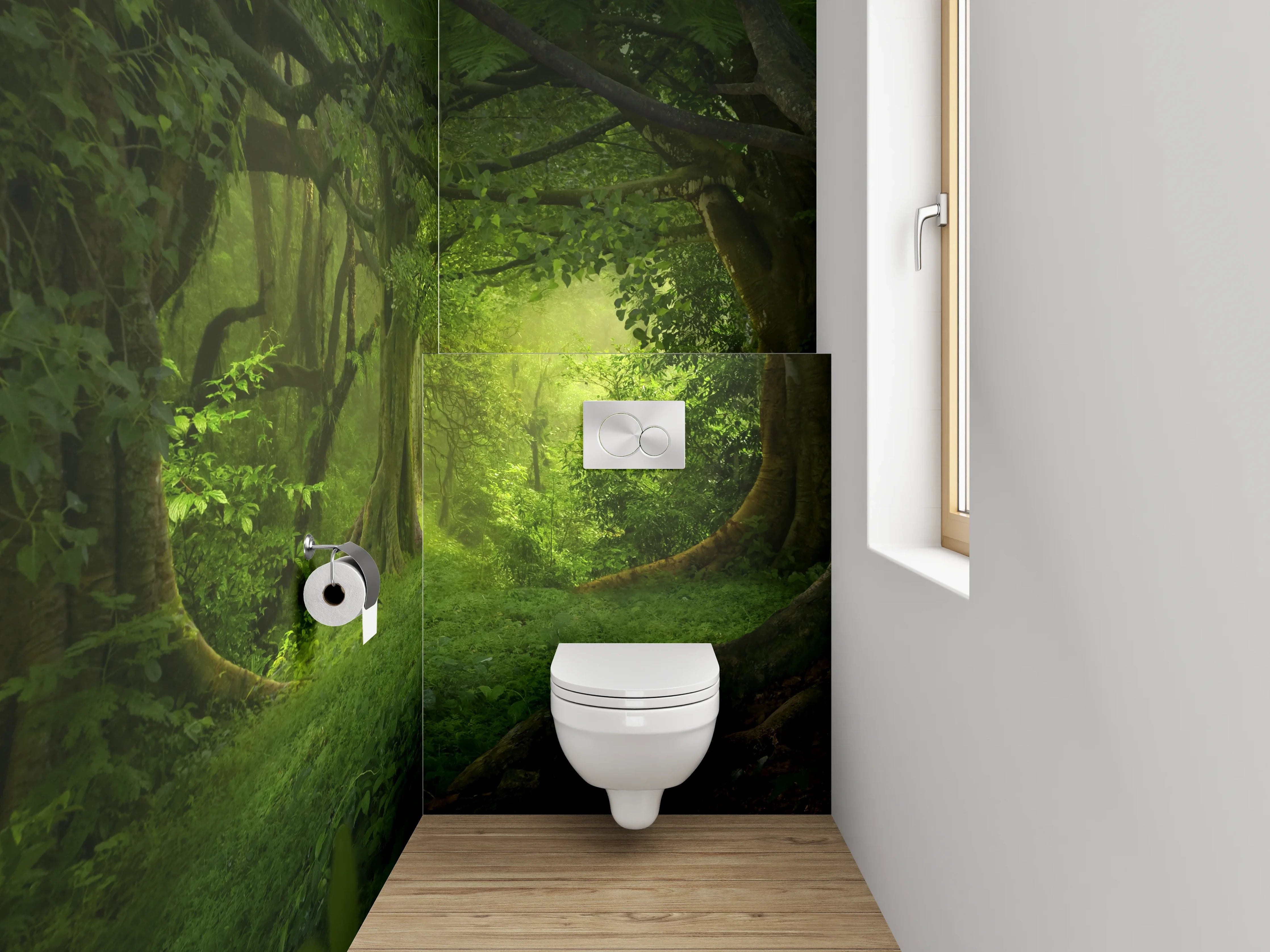 WC-Rückwand - Mystischer Dschungel Wald Lichtung