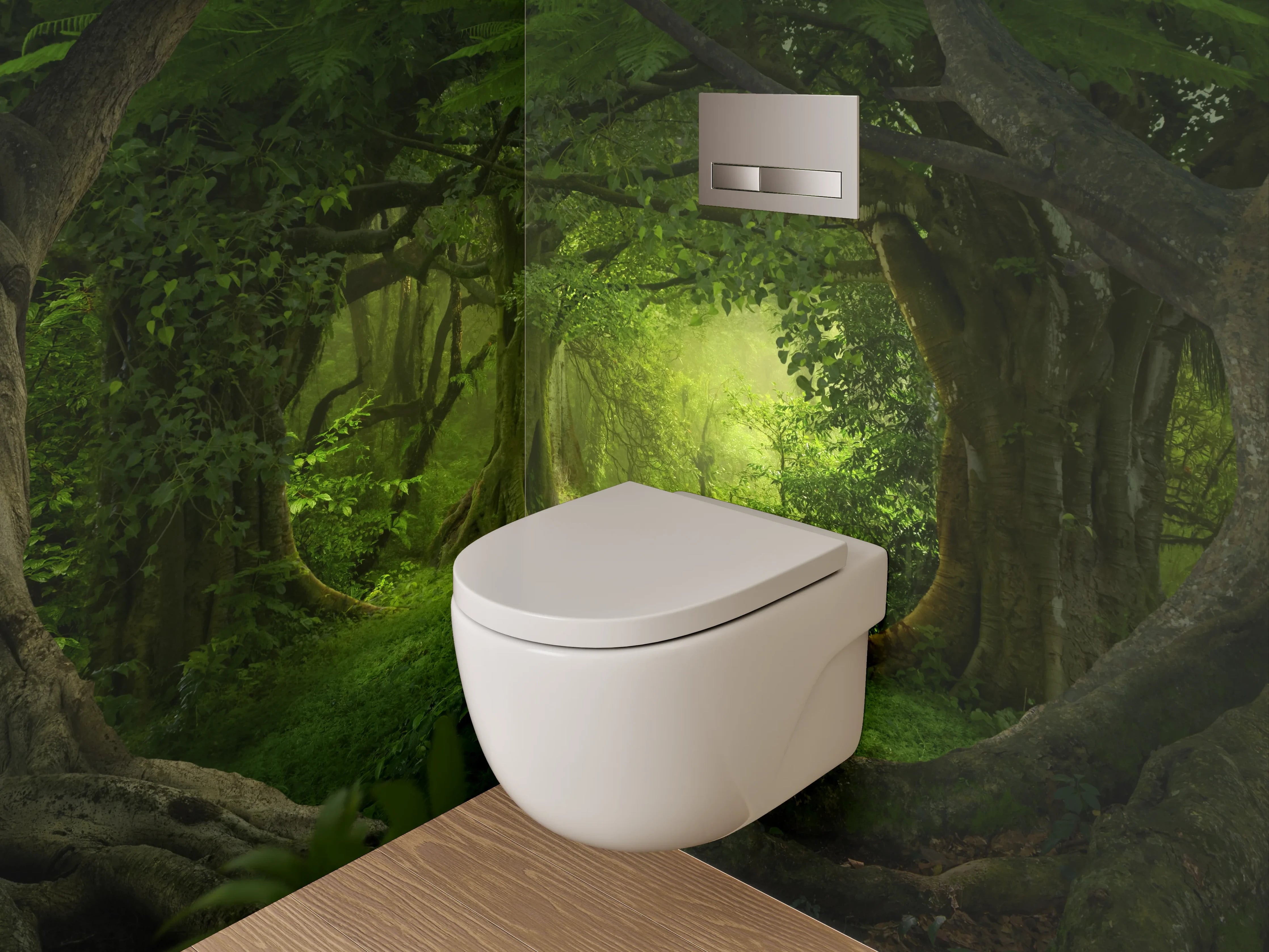 WC-Rückwand - Mystischer Dschungel Wald Lichtung