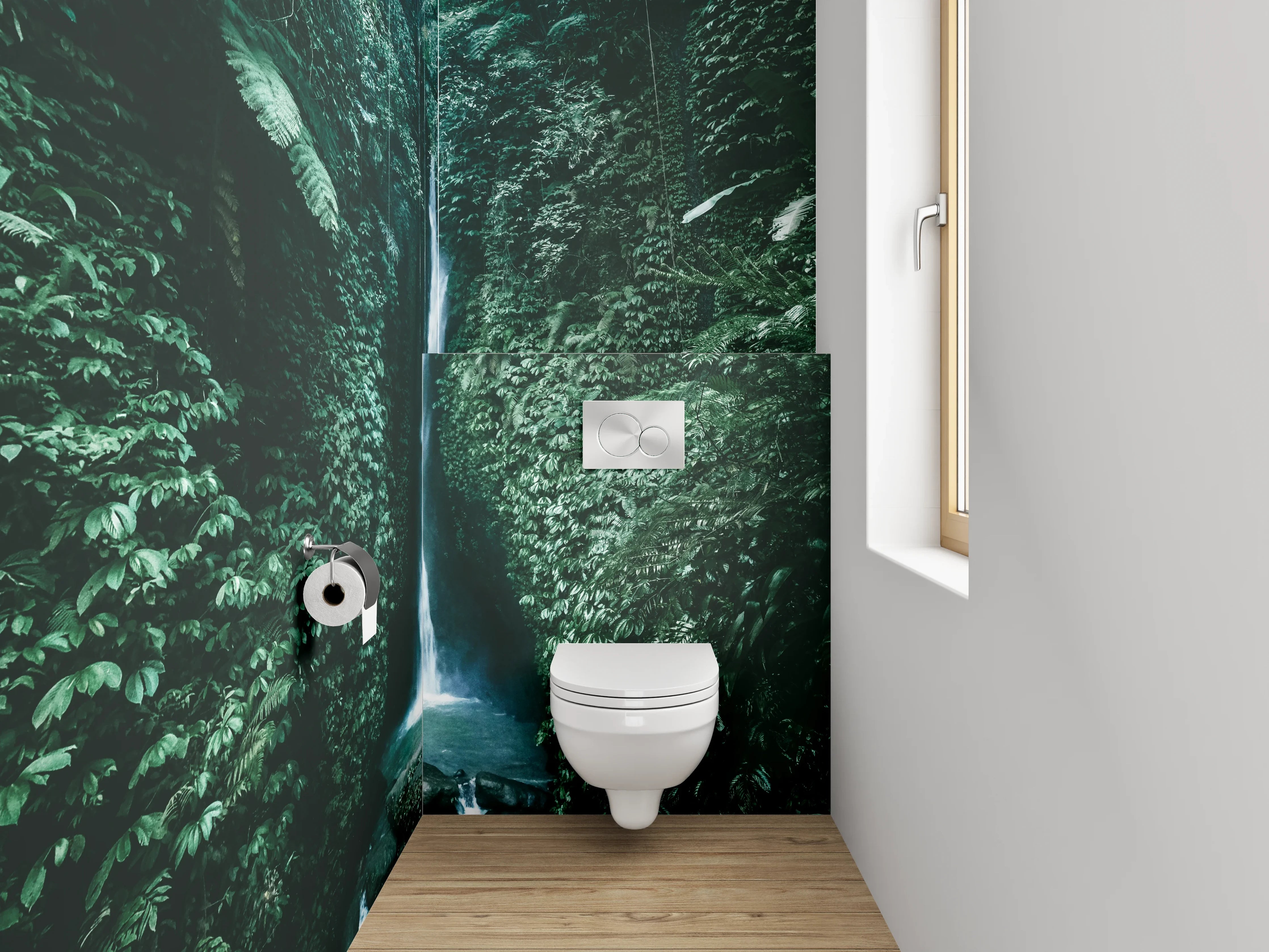 WC-Rückwand - Mystischer Dschungel-Wasserfall
