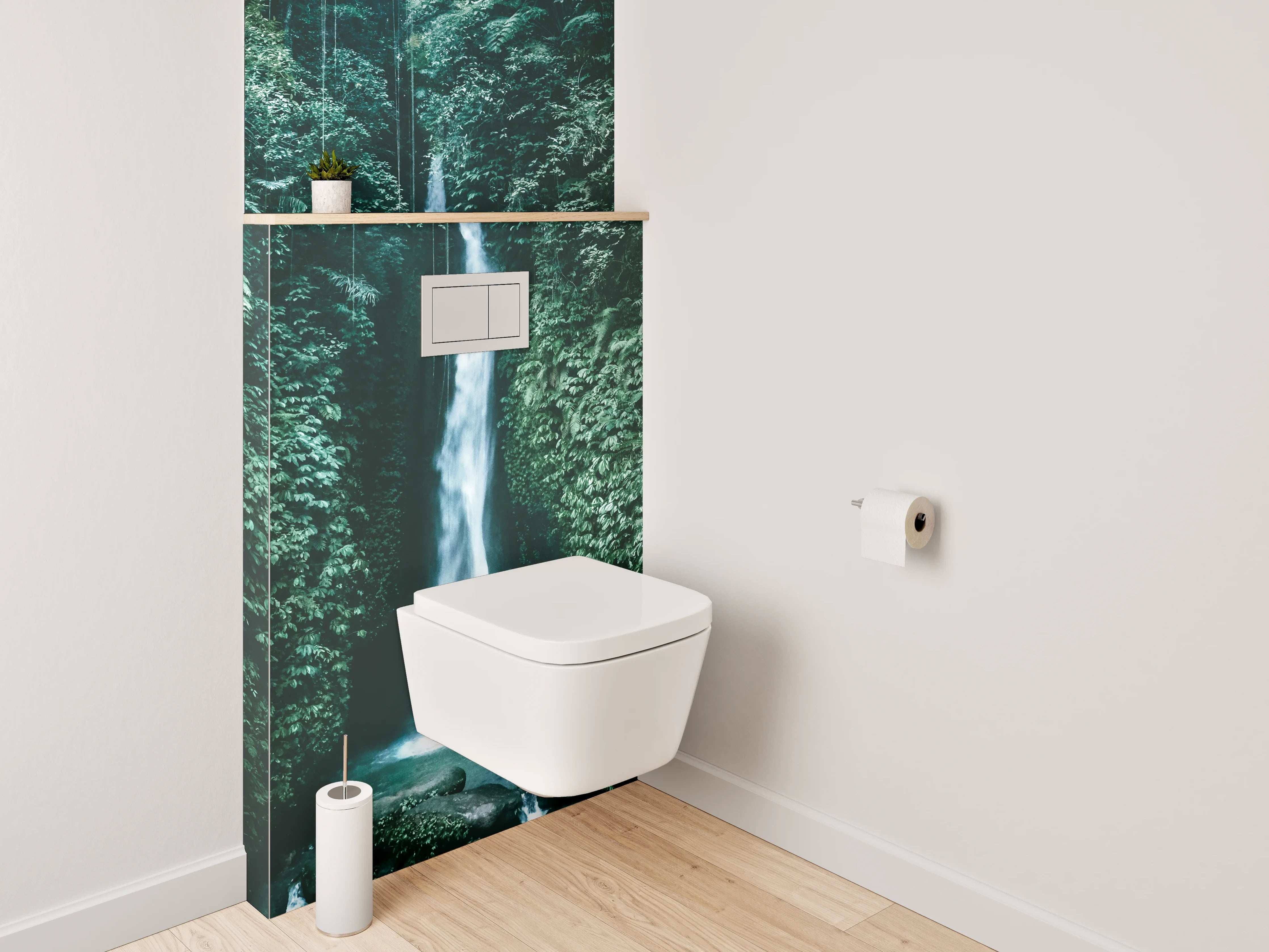 WC-Rückwand - Mystischer Dschungel-Wasserfall